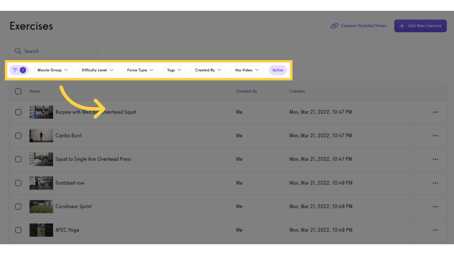 Select and apply filters.