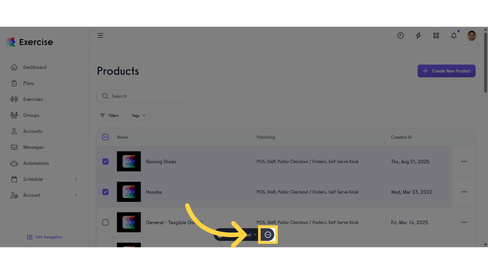 Click the three-dot menu