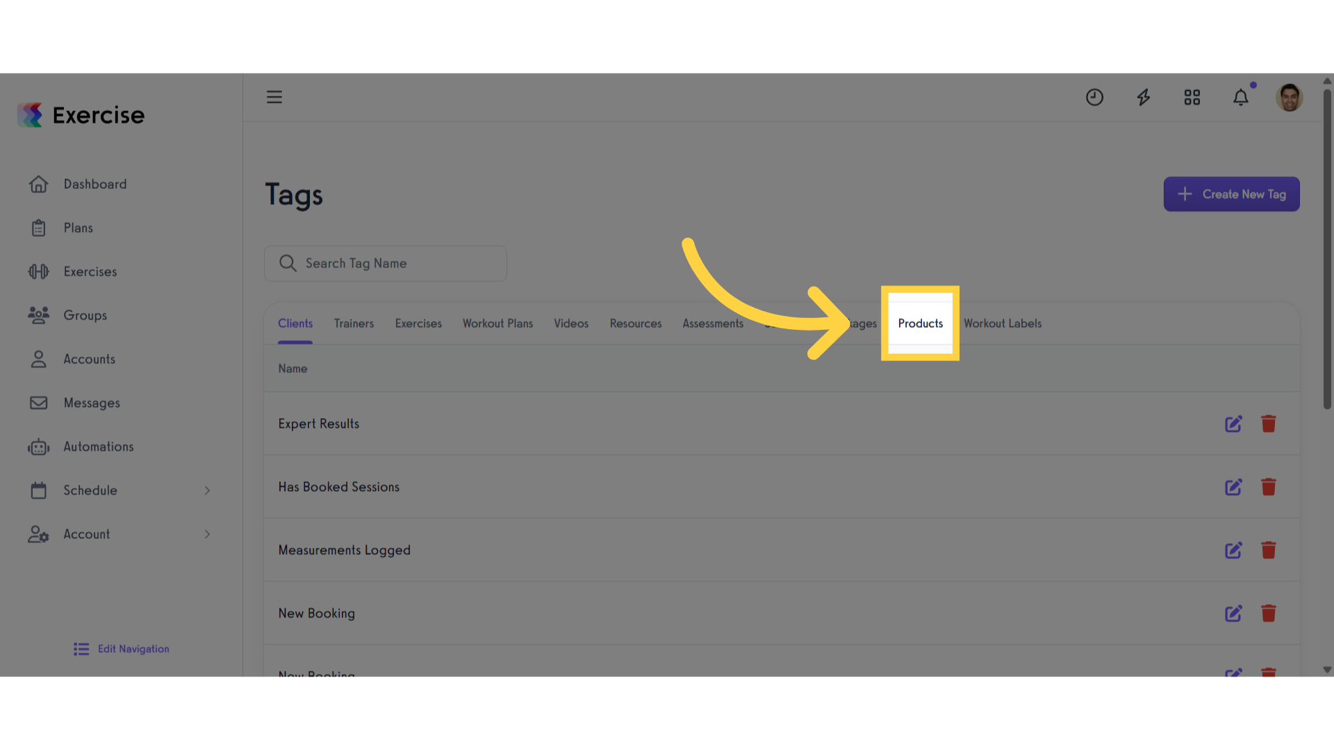 Click 'Products'