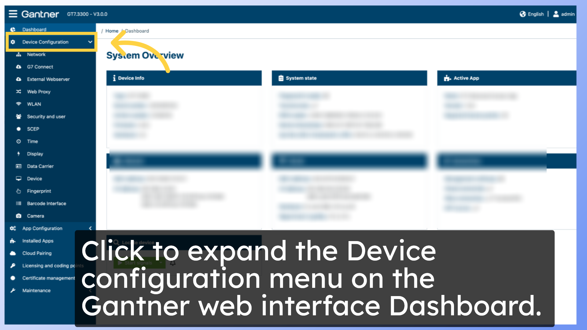 Click on 'Device Configuration'.