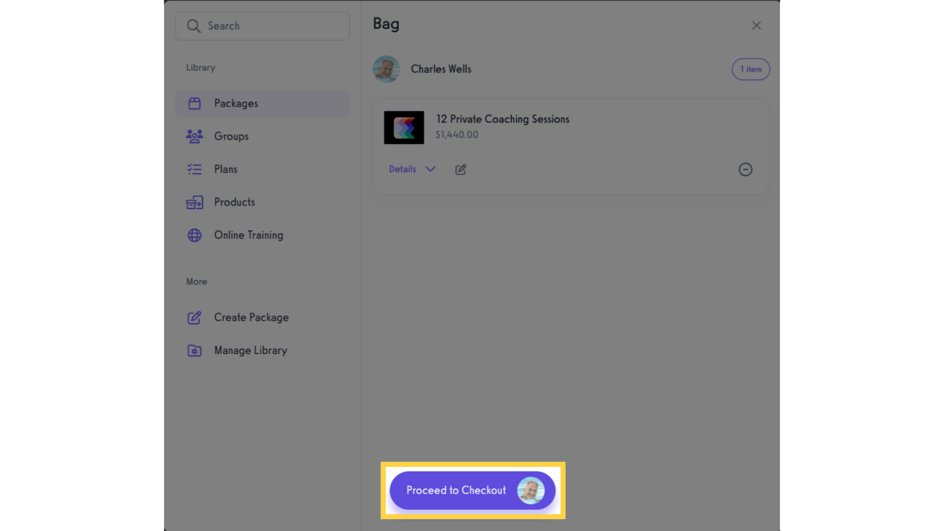 Click 'Proceed to Checkout'.