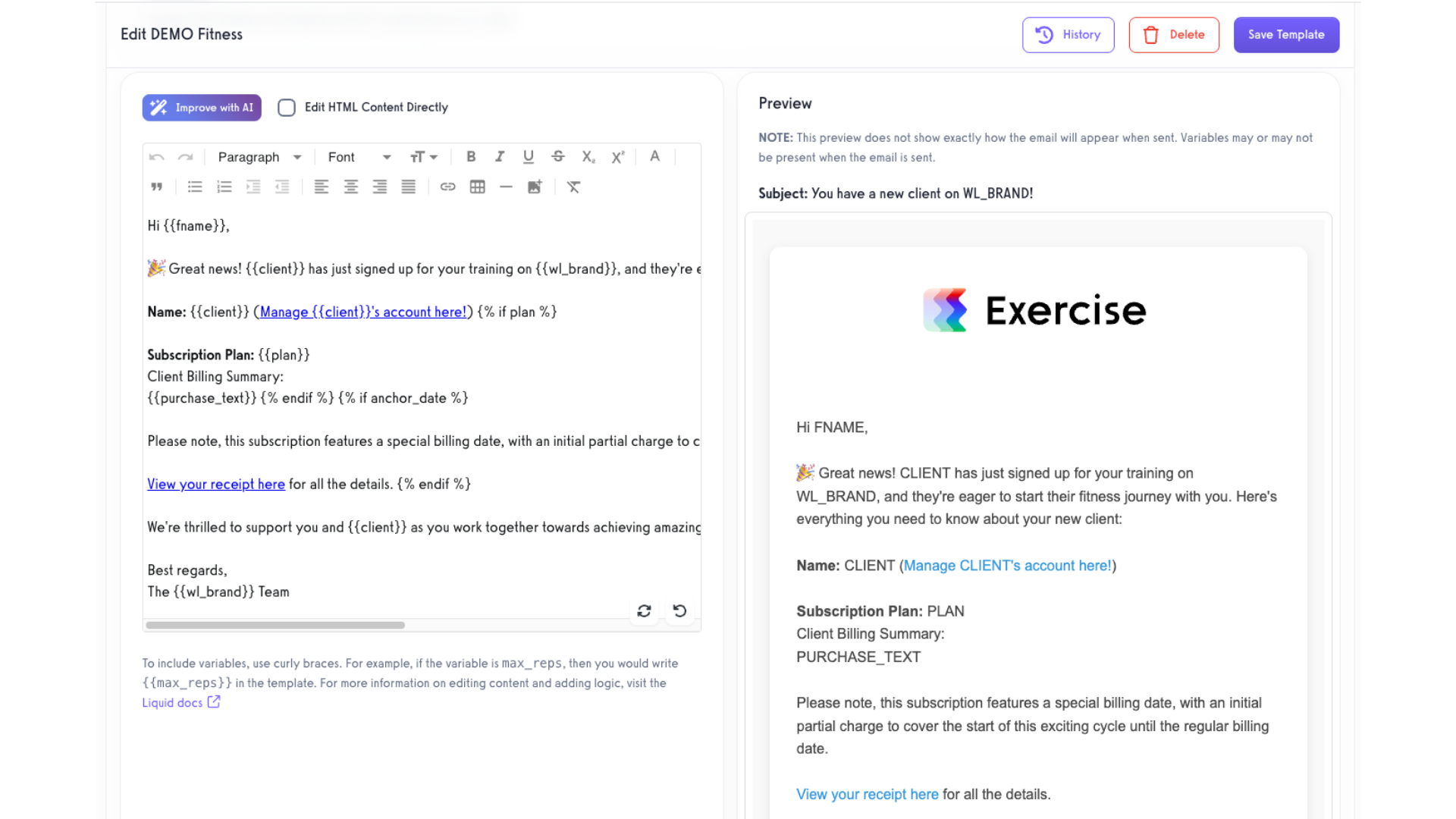New Email Template