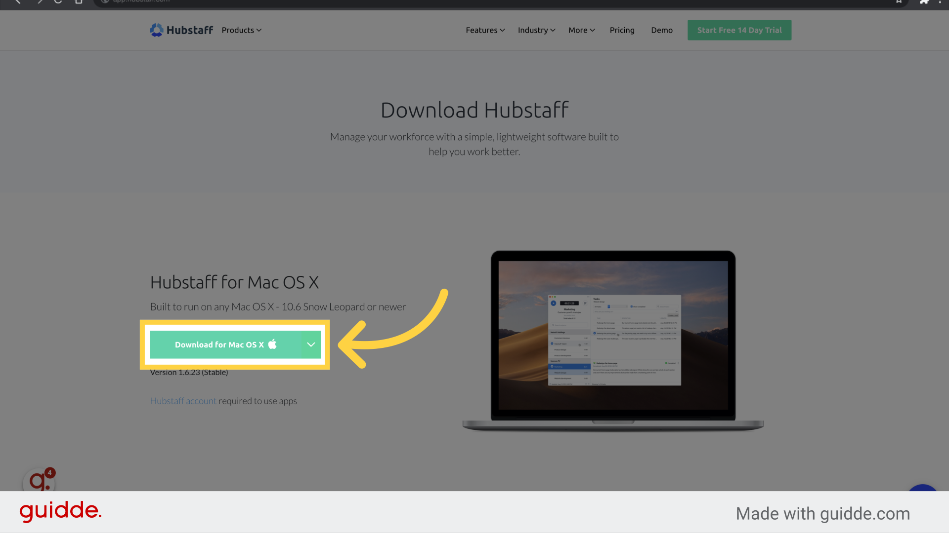 Click 'Download for Mac OS'