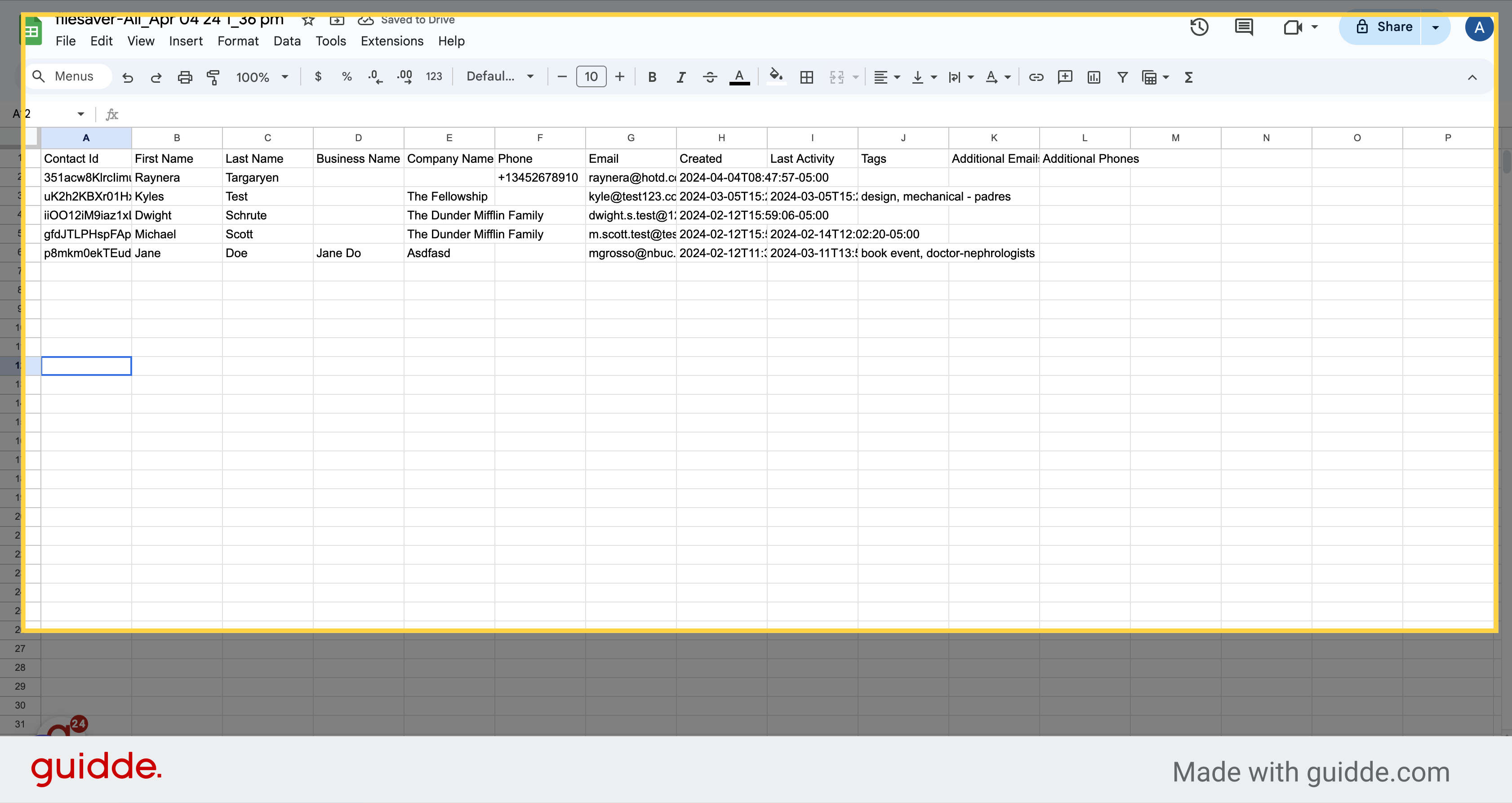 Spreadsheet