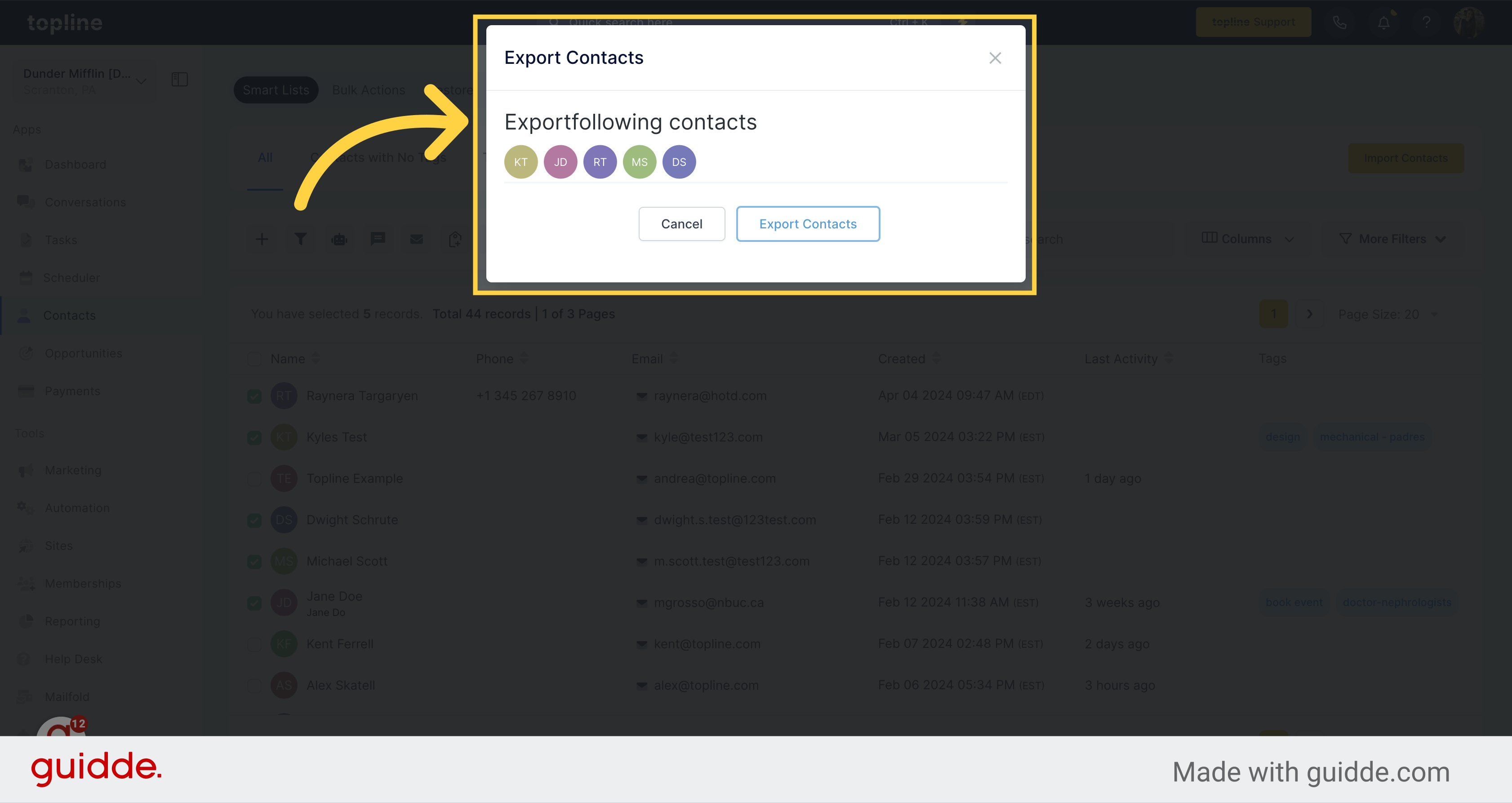 Export Contacts
