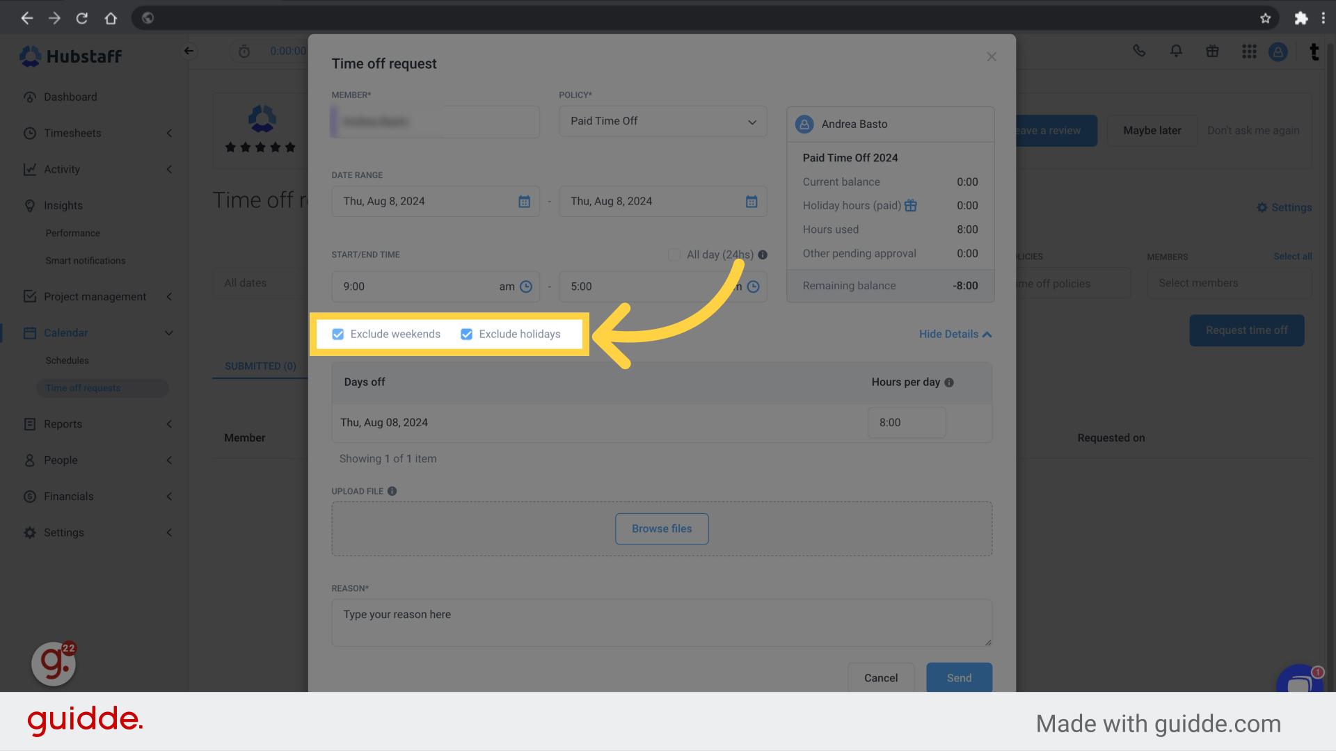 Exclude Weekends/Holidays