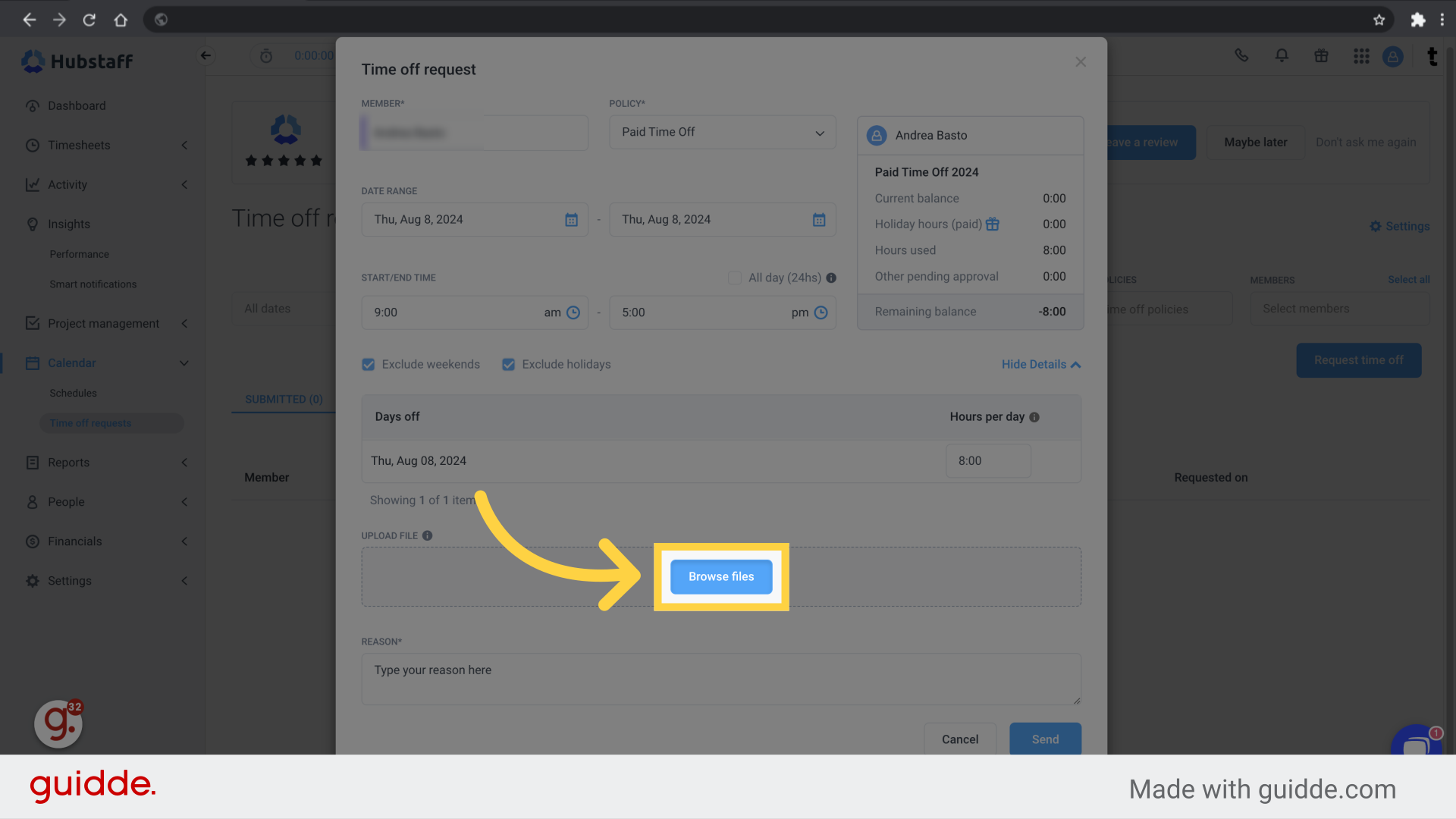 Click 'Browse files'
