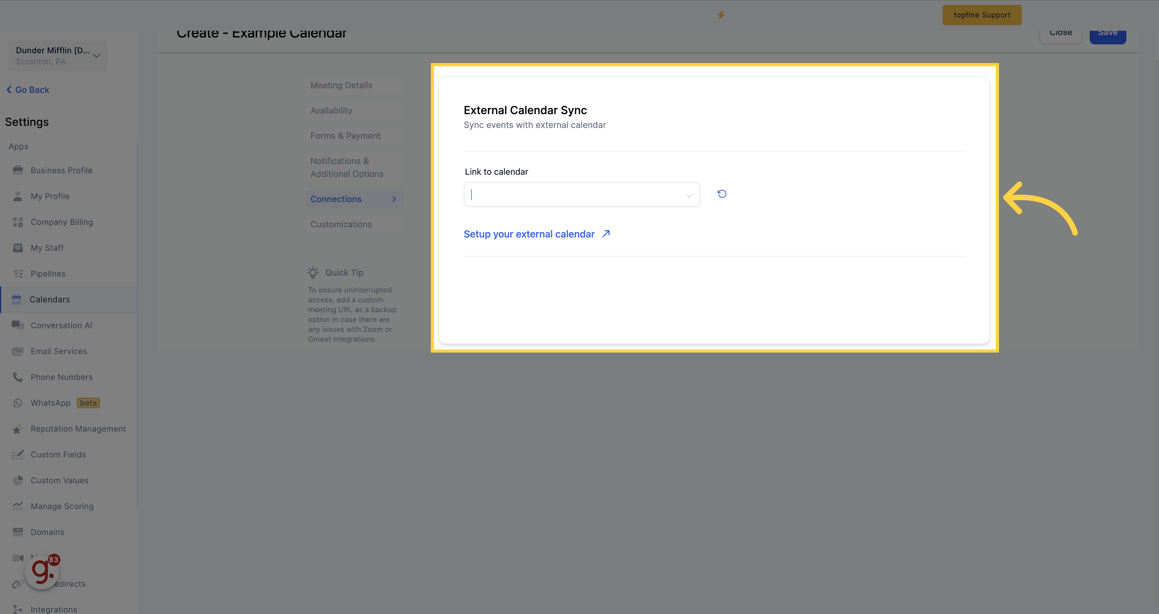 External Calendar Sync