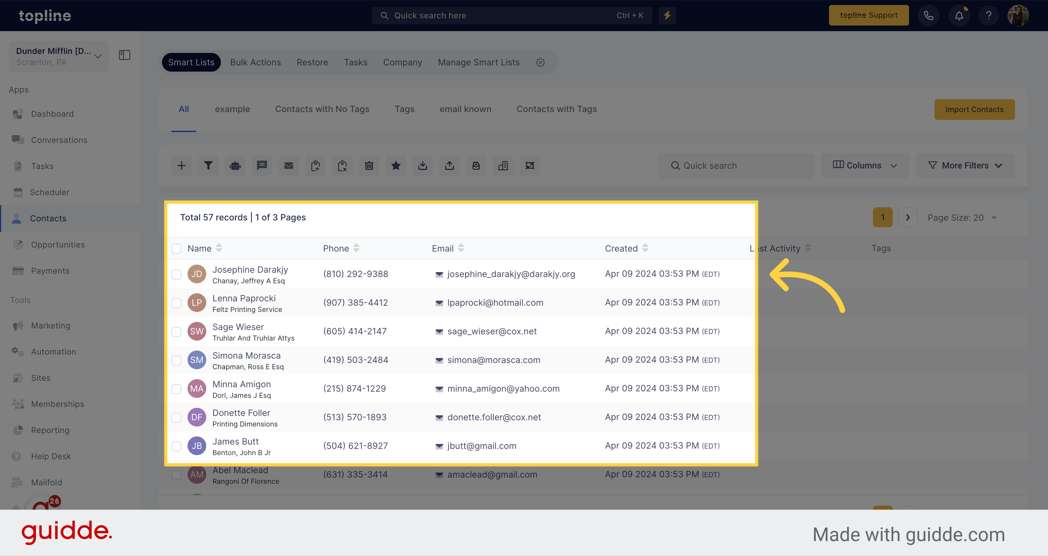 Visualize Contacts