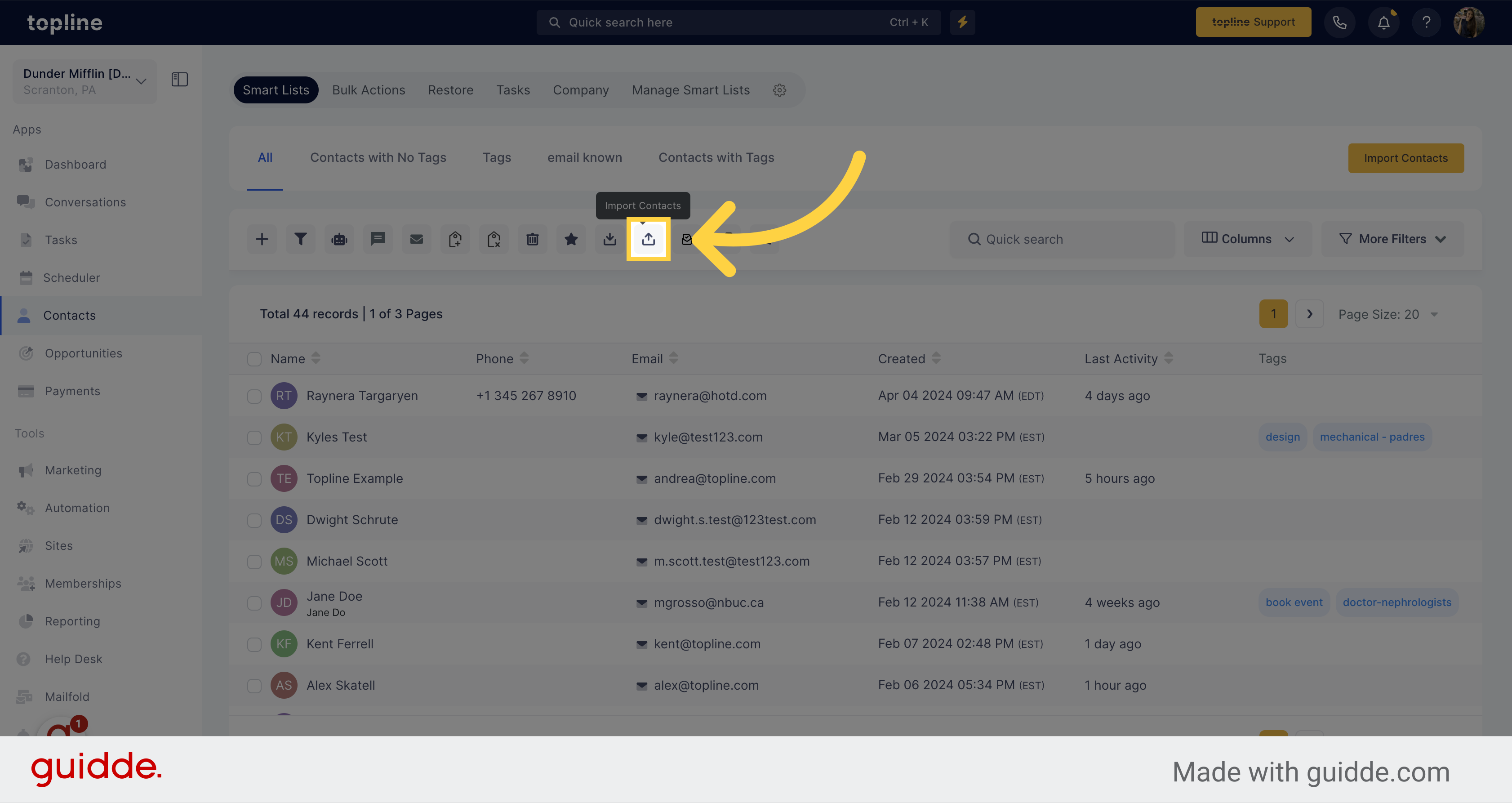 Click 'Import Contacts'