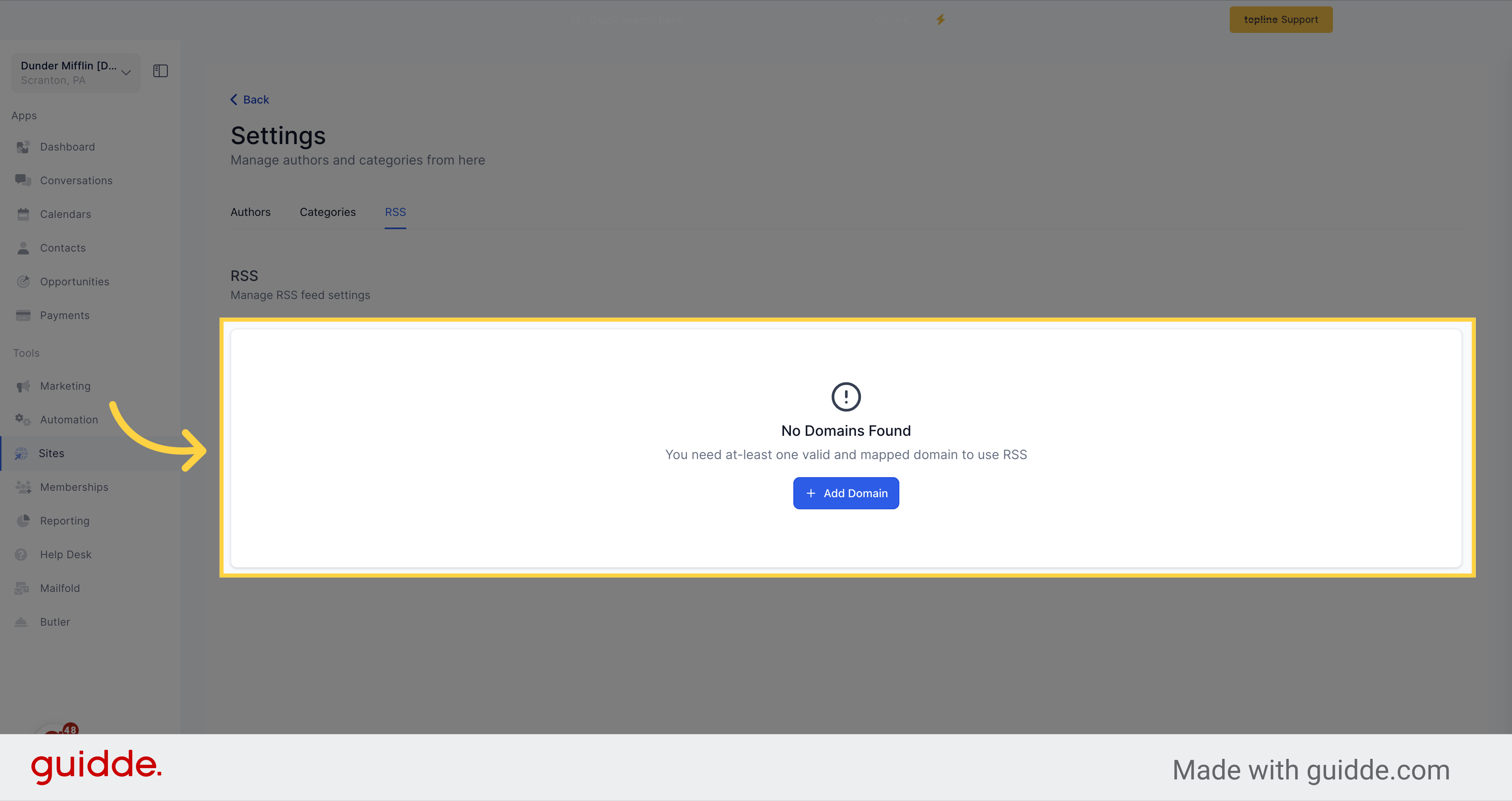 Manage RSS Feed Settings