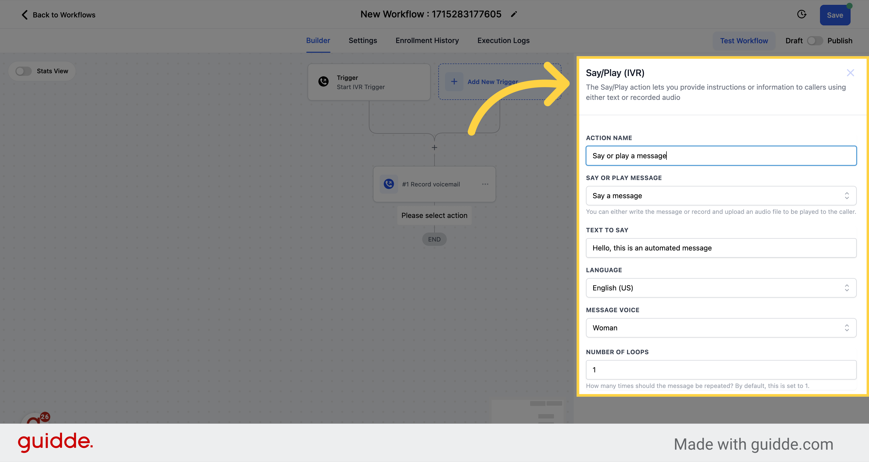 Say/Play (IVR) Settings