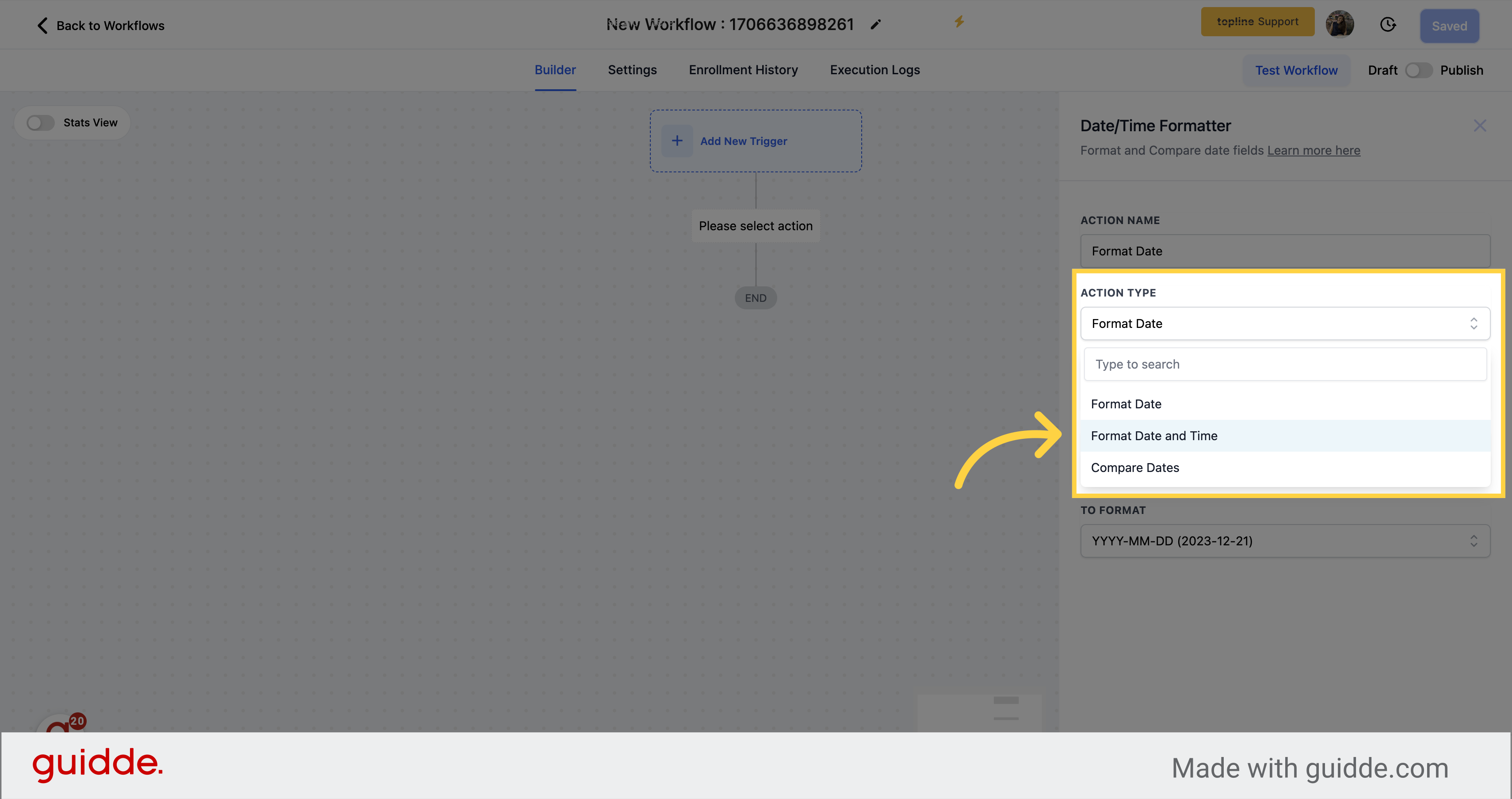 Click 'Format Date and Time'