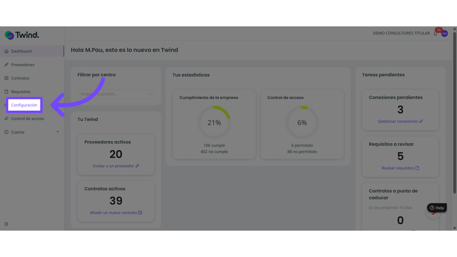 Accede a la sección 'Configuración'
