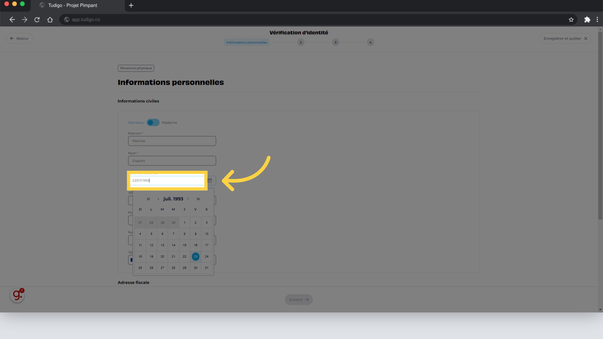 Complétez votre date de naissance