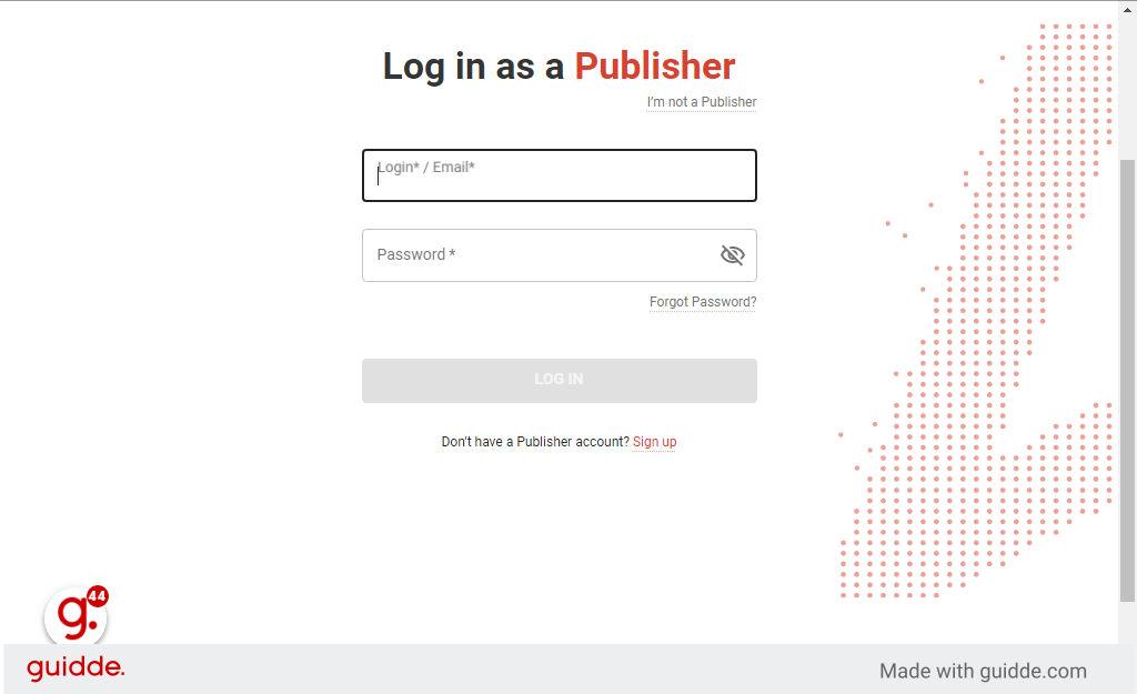 Switch to 'beta.publishers.adsterra.com'