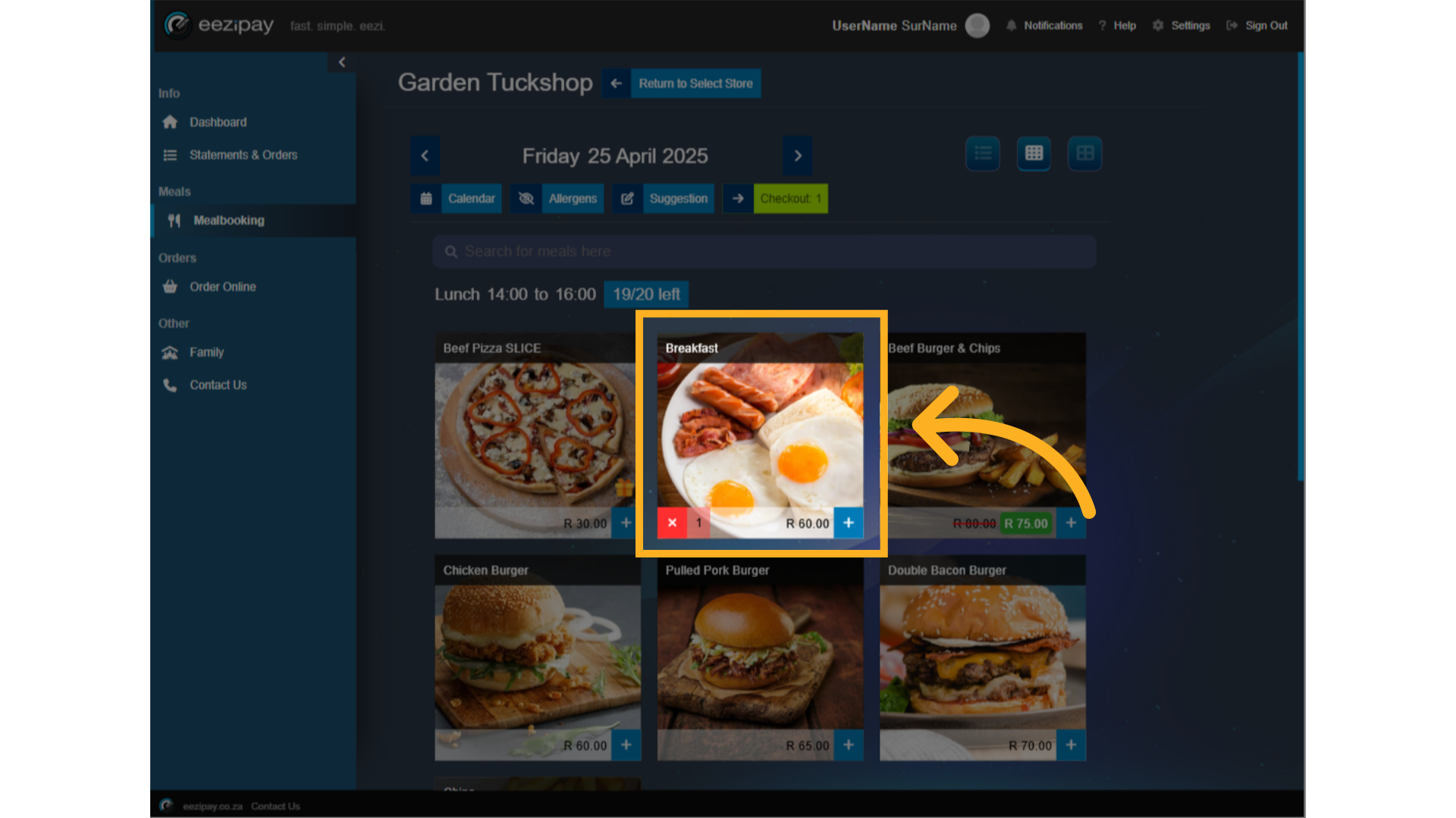 Select product