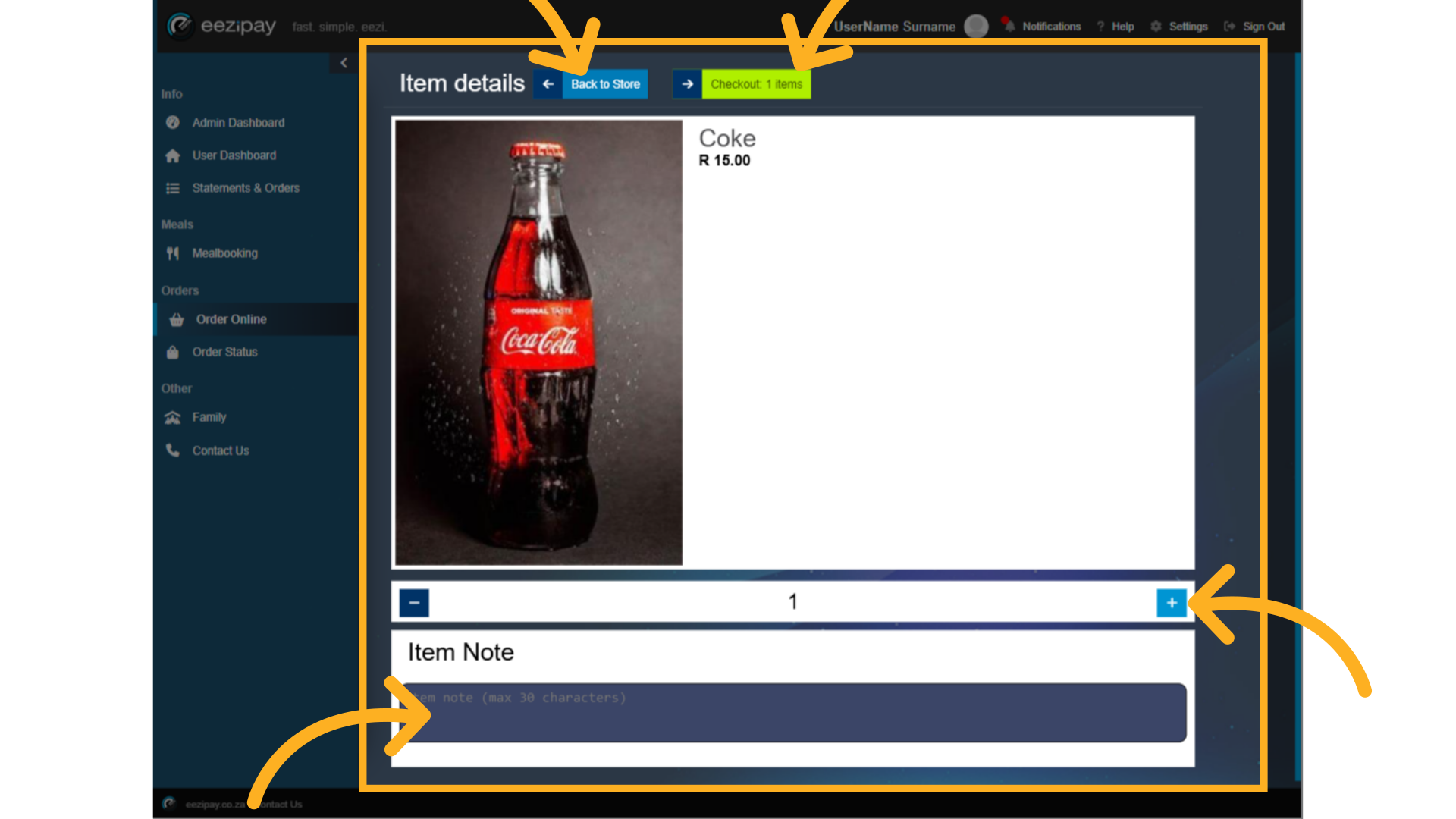 Product Amount Selection