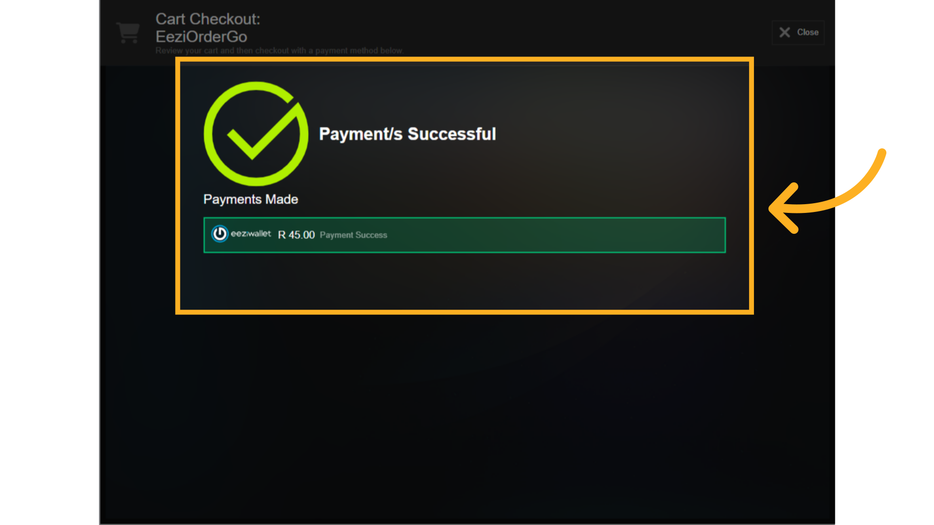 Payment successful