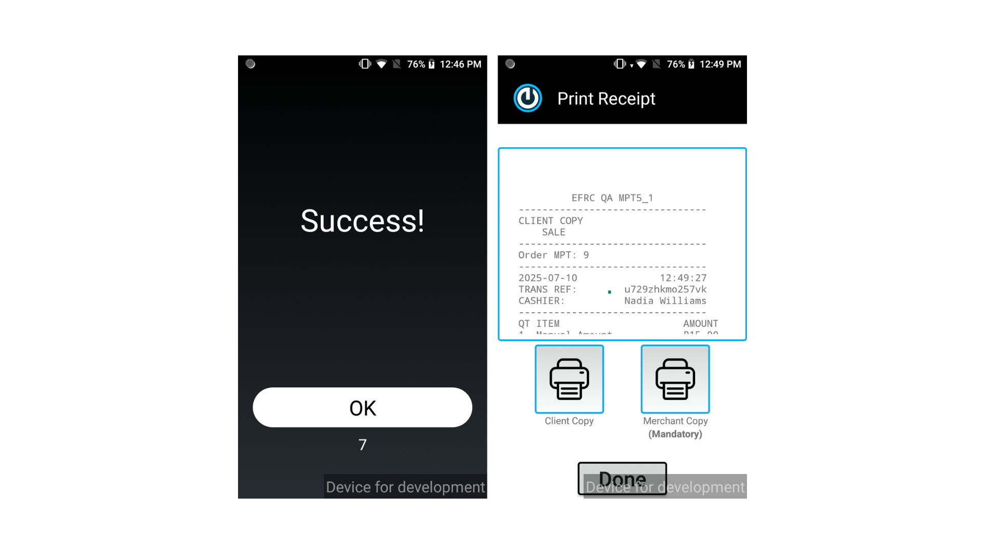 Transaction Success
