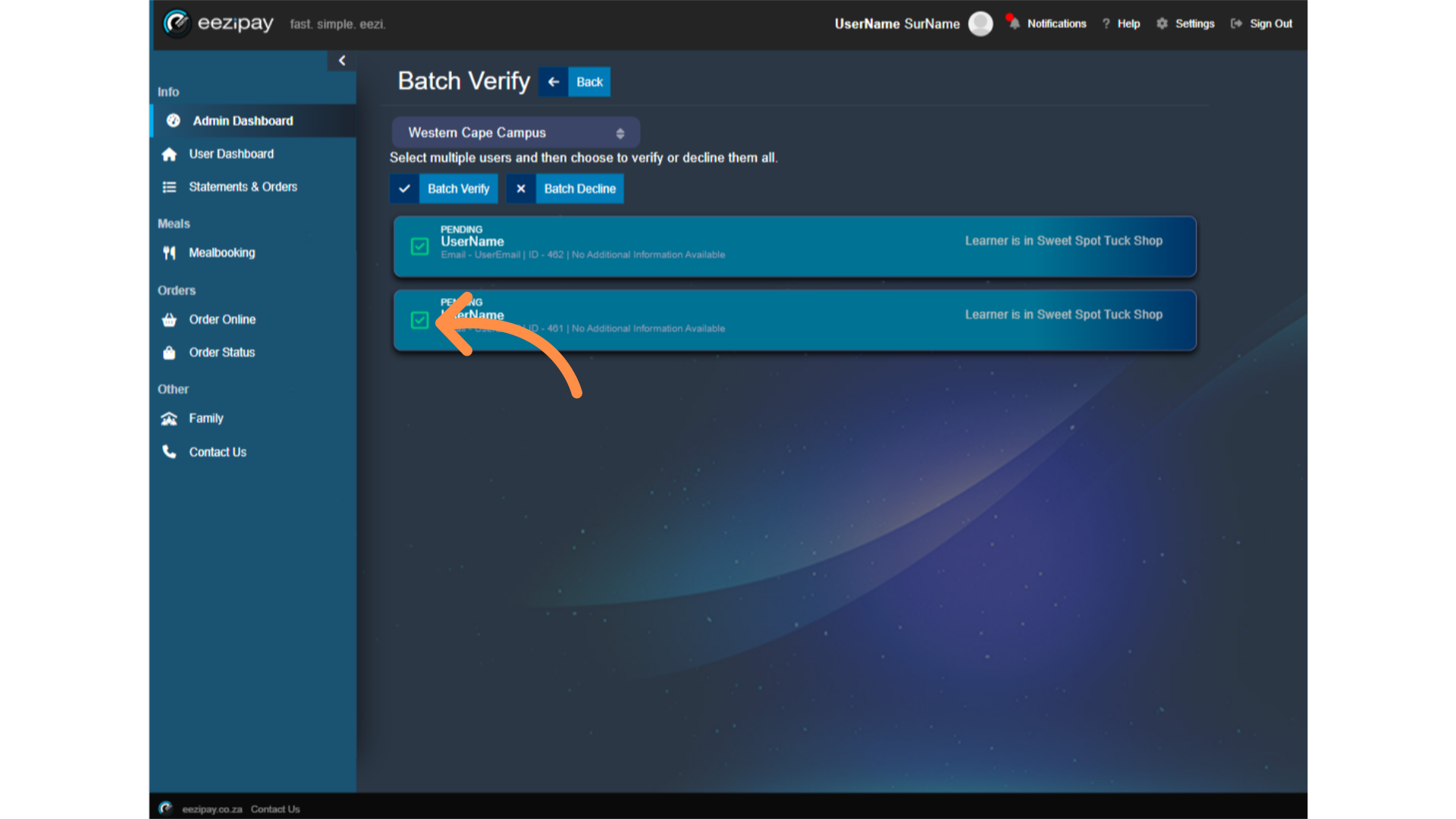 Batch Verify Selection