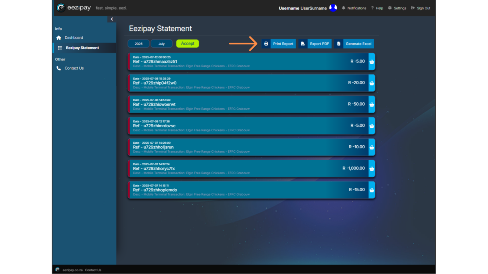 Exporting Statements