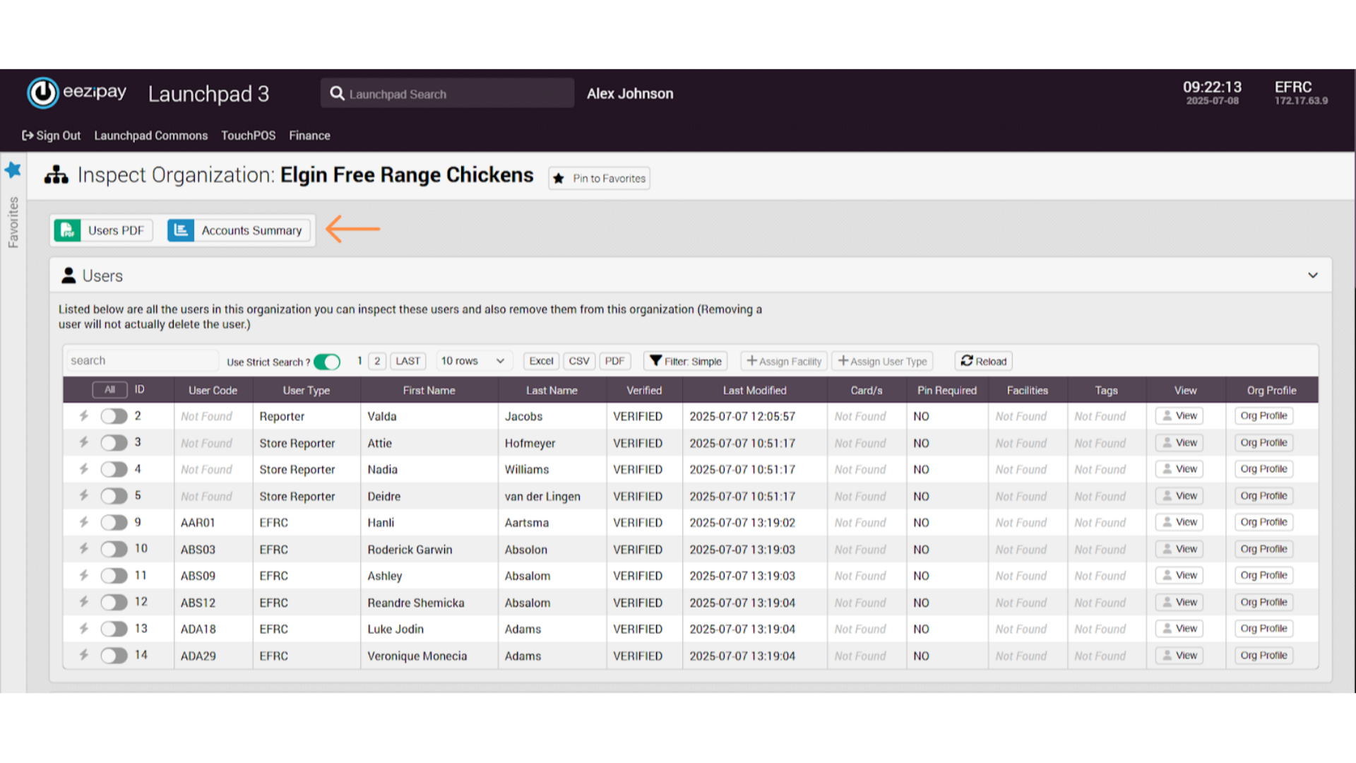 Viewing the Account Summary Report