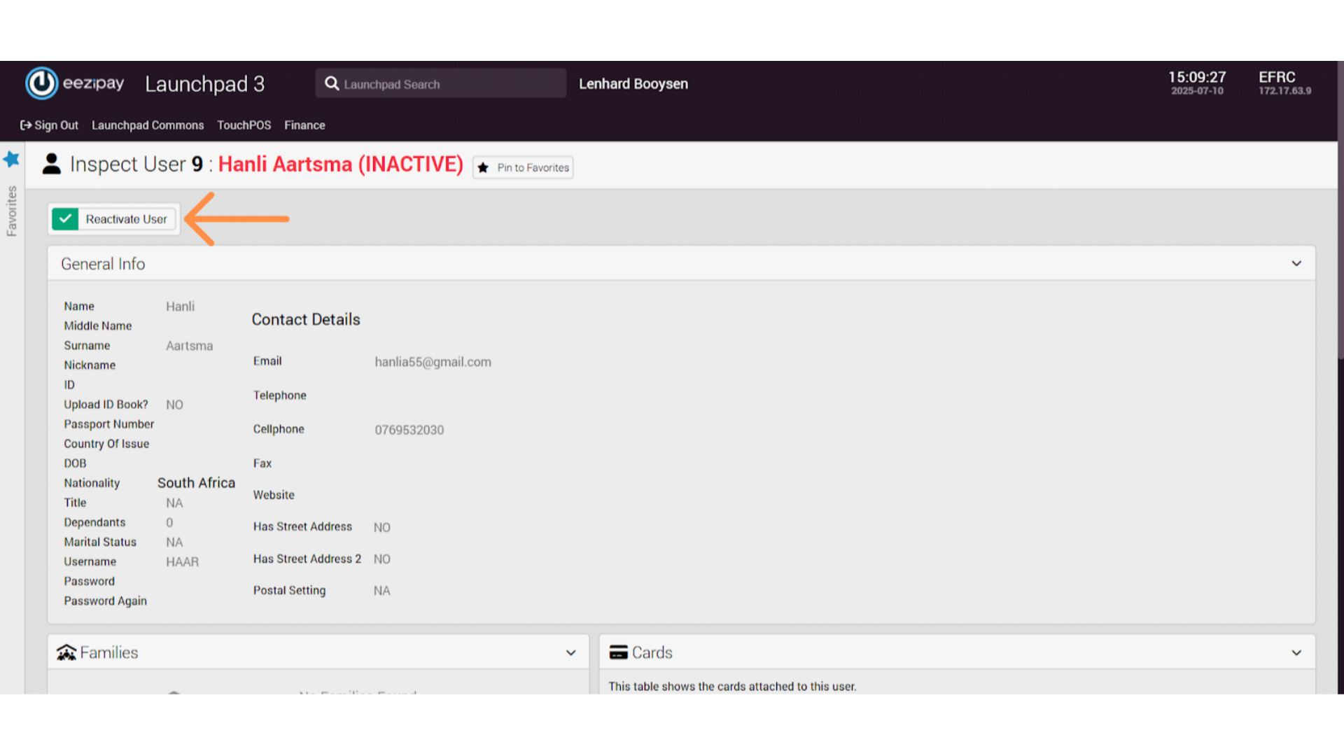 Reactivate User