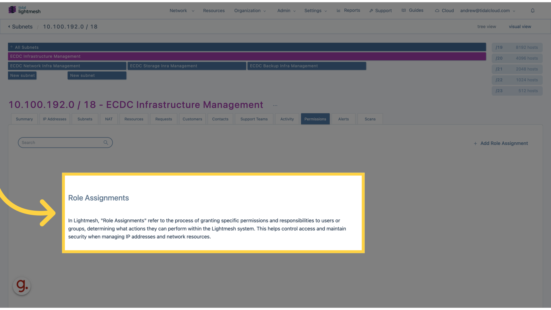 Click ‘Role AssignmentsIn Lightmesh, ‘Role Assignments’ refer to the process of granting specific permissions and responsibilities to users or groups, determining what actions they can perform within the…'