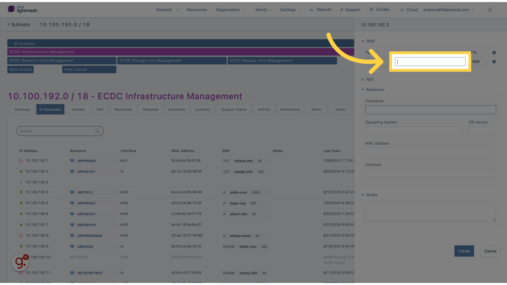 Add DNS value