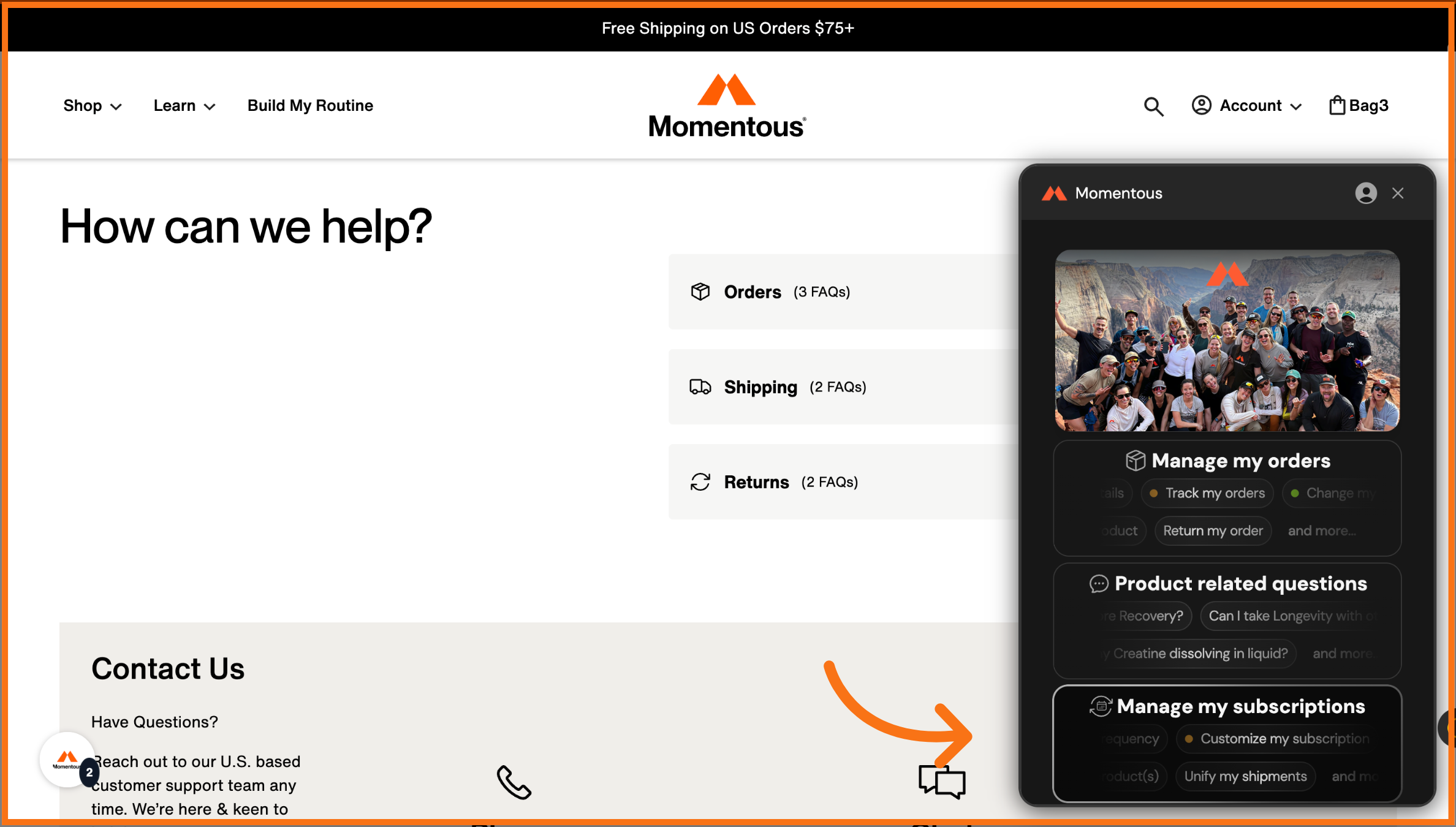 Open Manage Subscriptions