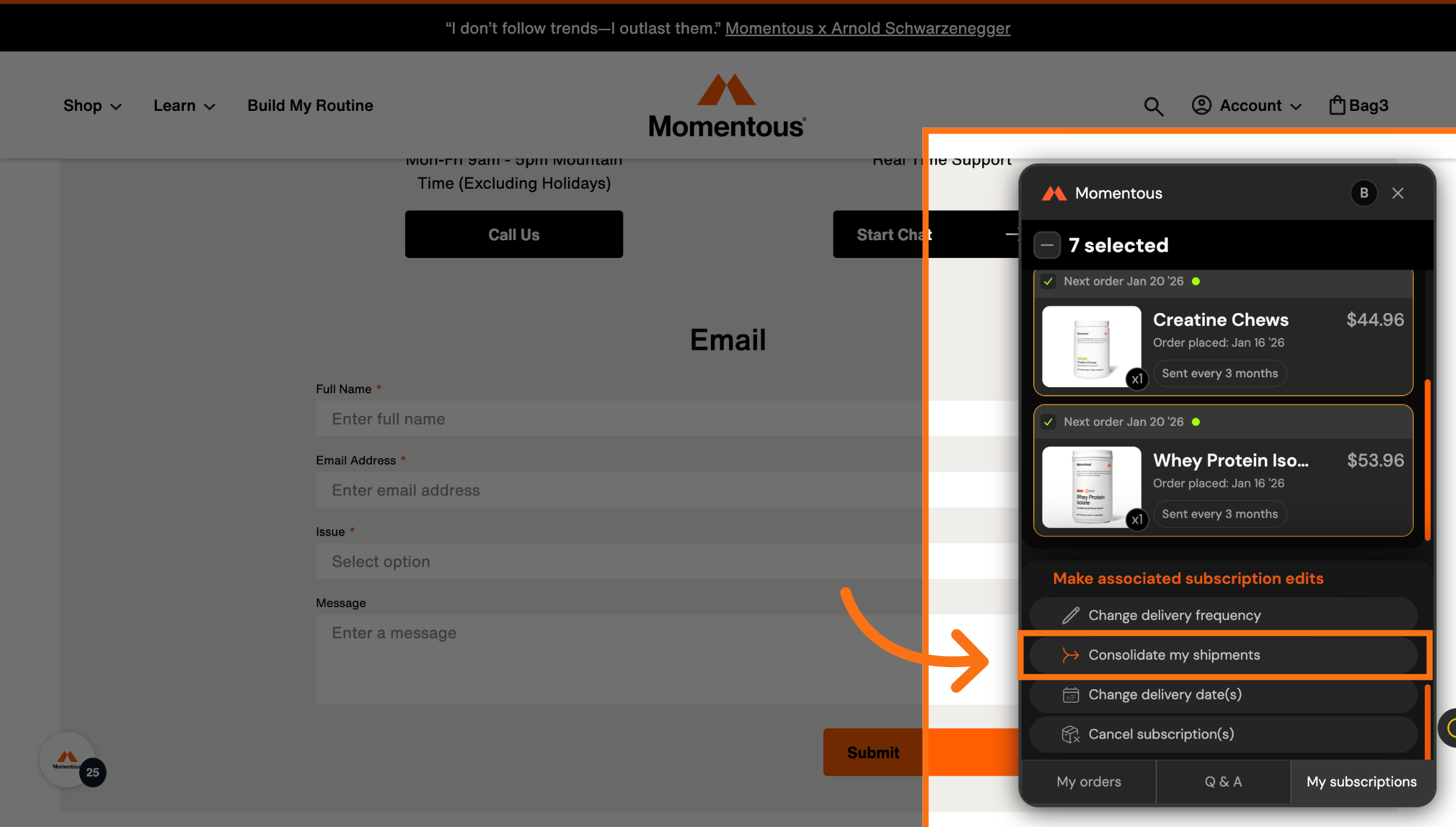 Click Consolidate Shipments