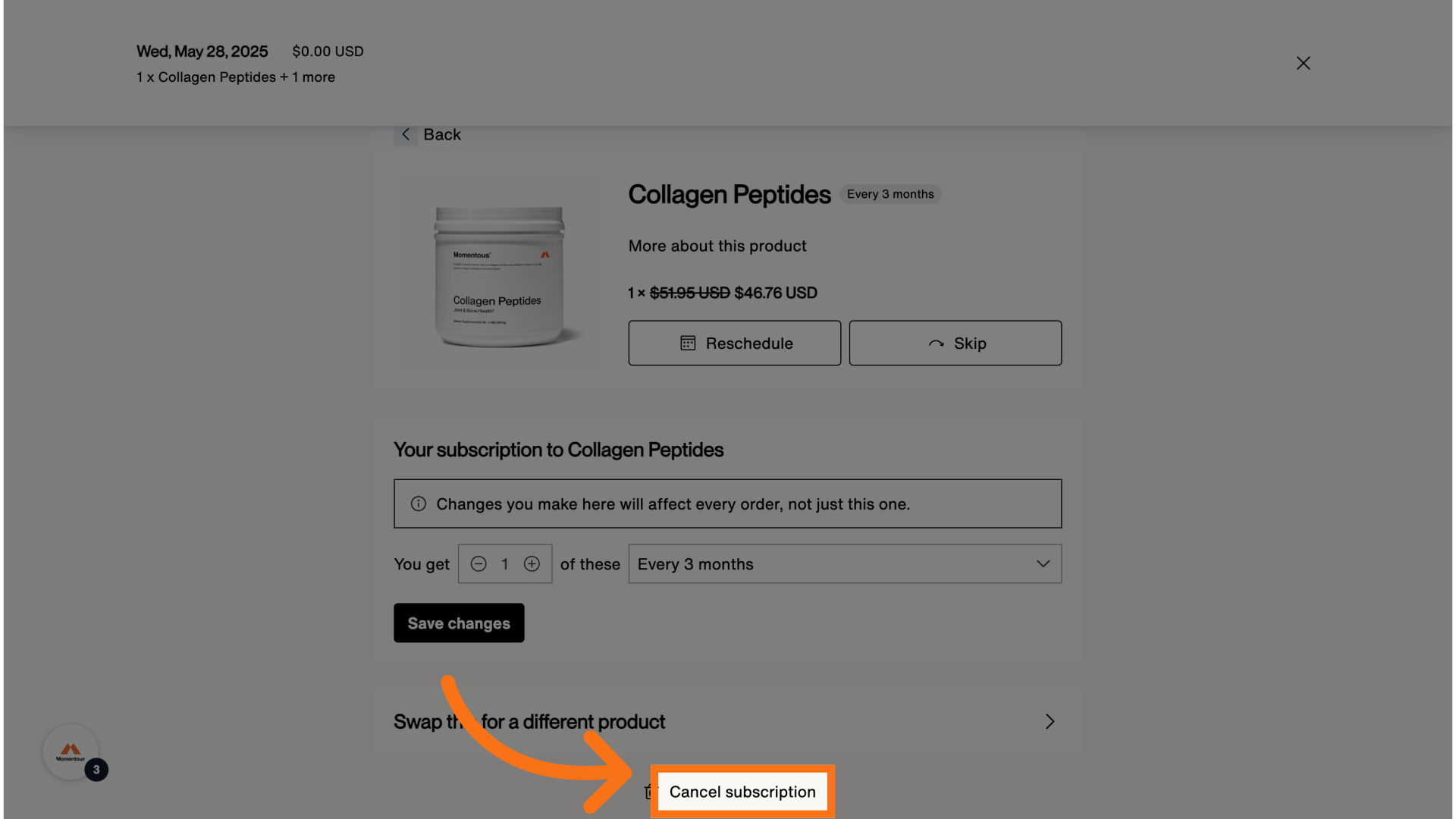 Click 'Cancel subscription'