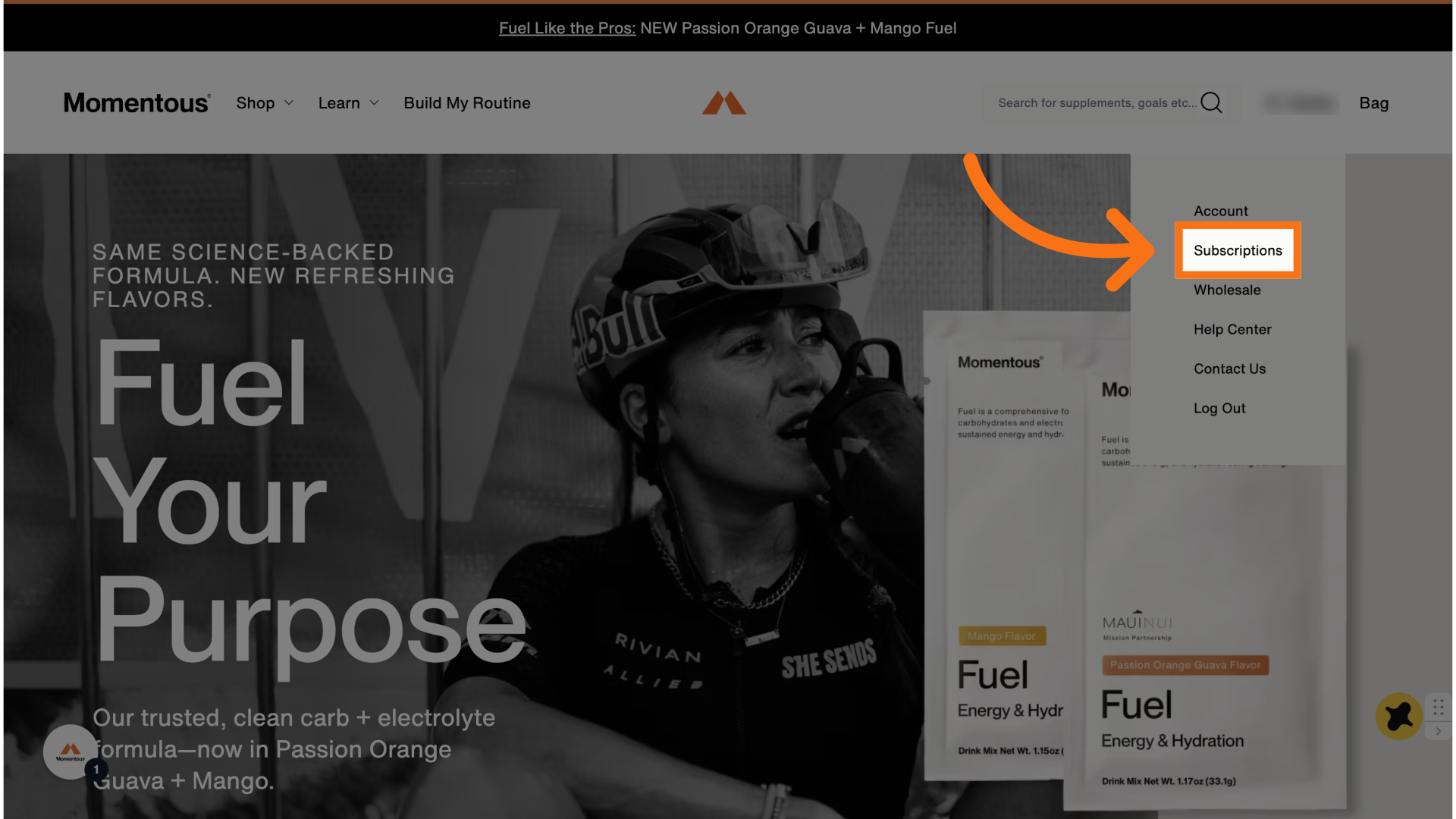 Click 'Subscriptions'