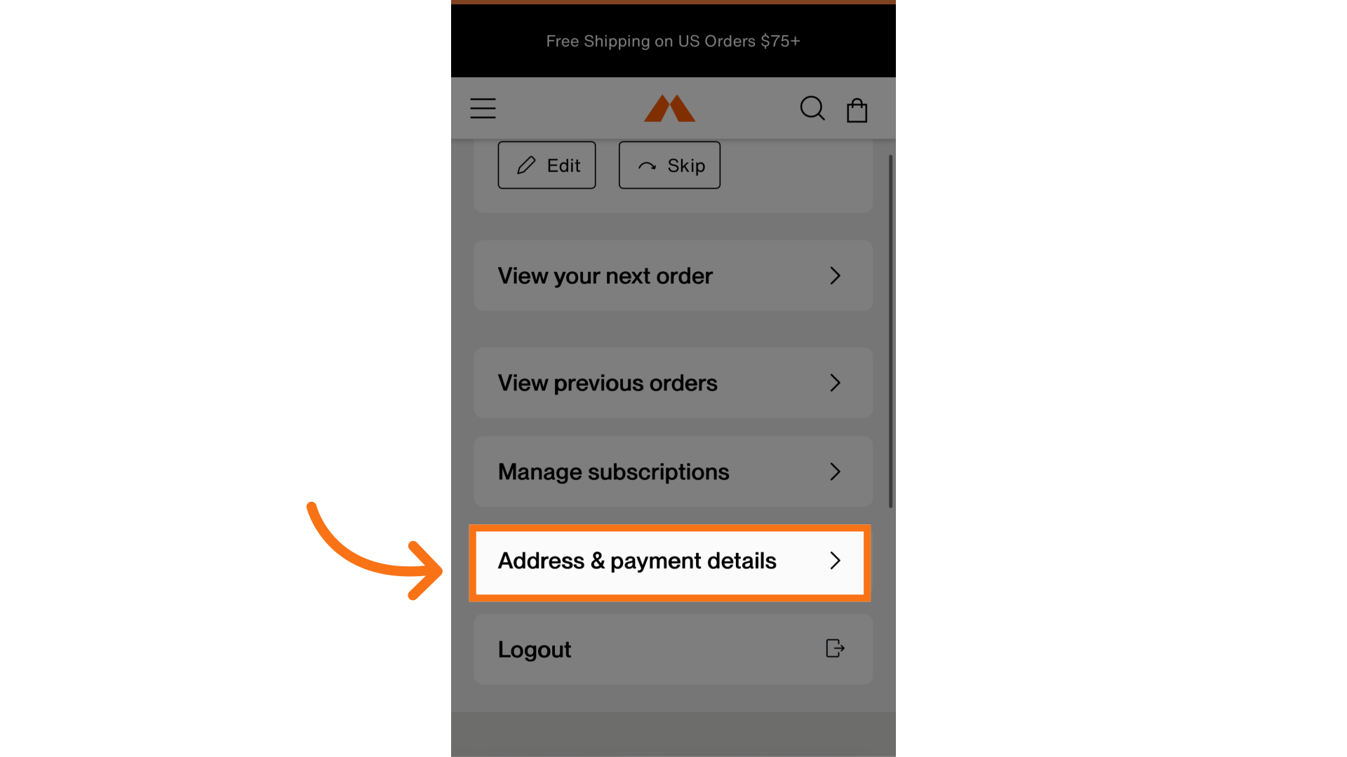 Click 'Address & Payment Details