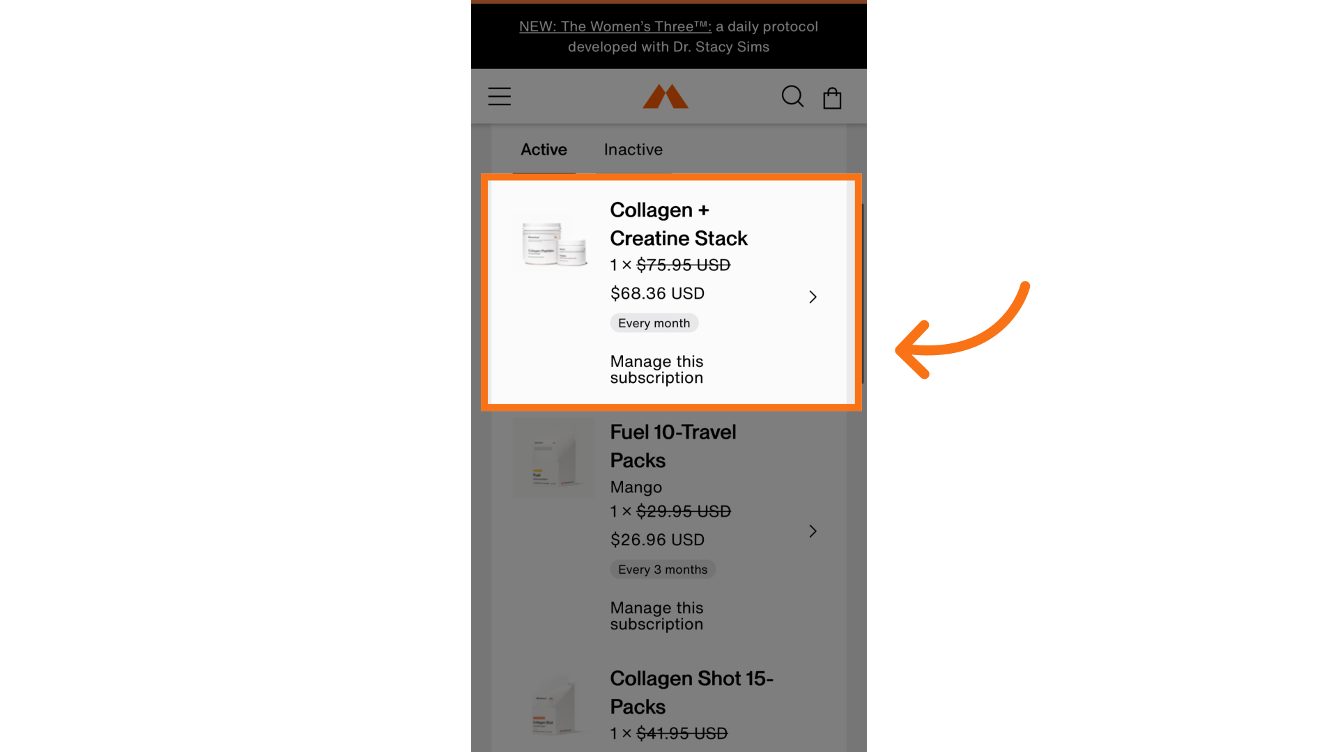 Select the product you want to edit