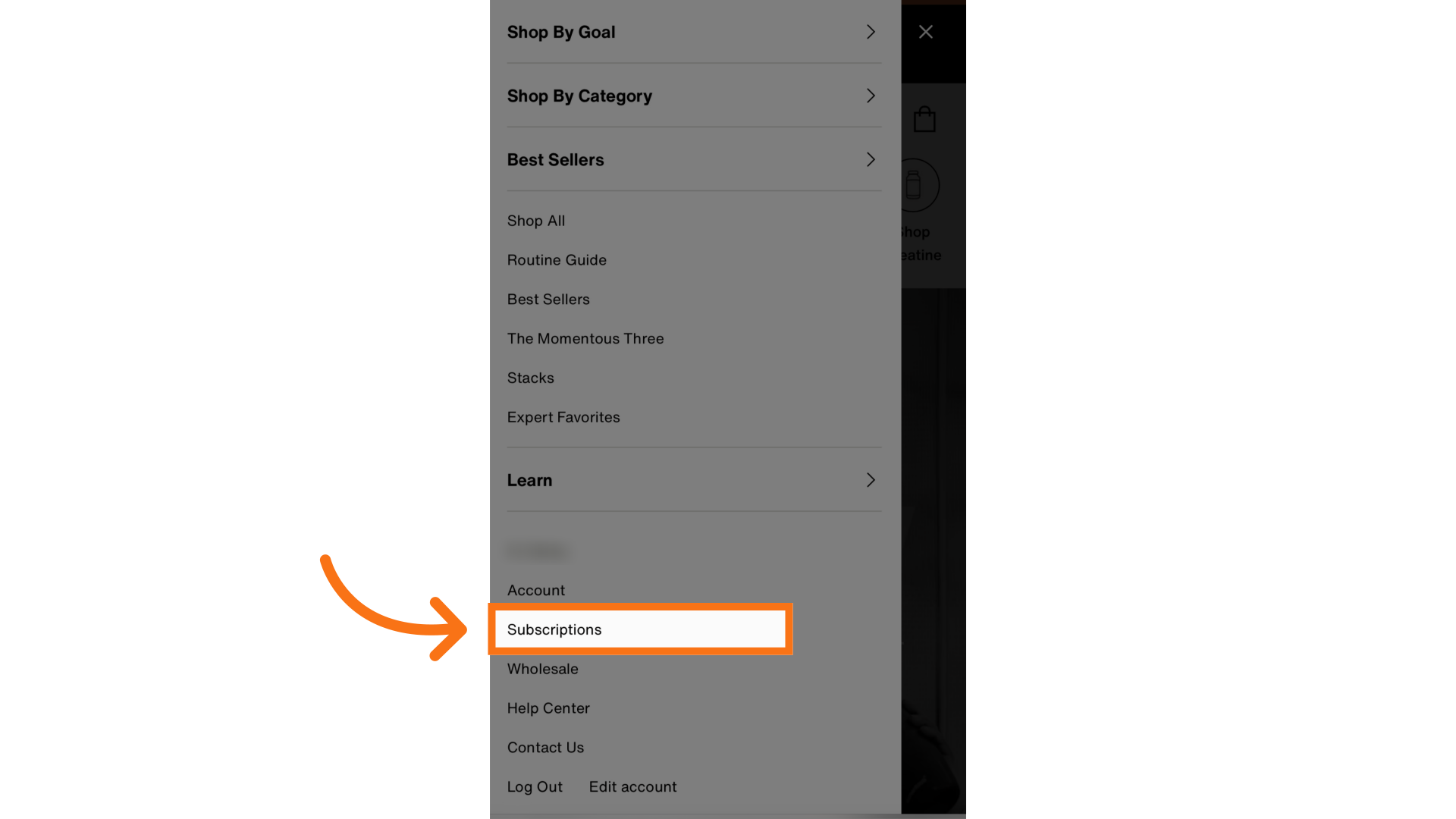 Select 'Subscriptions'