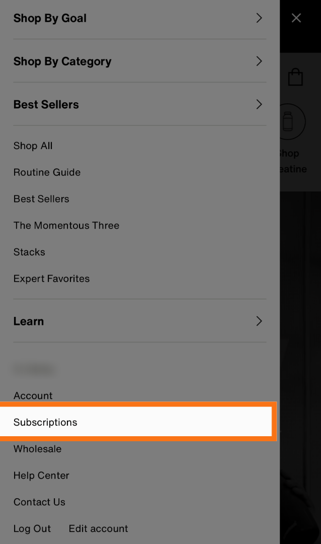 Select 'Subscriptions'