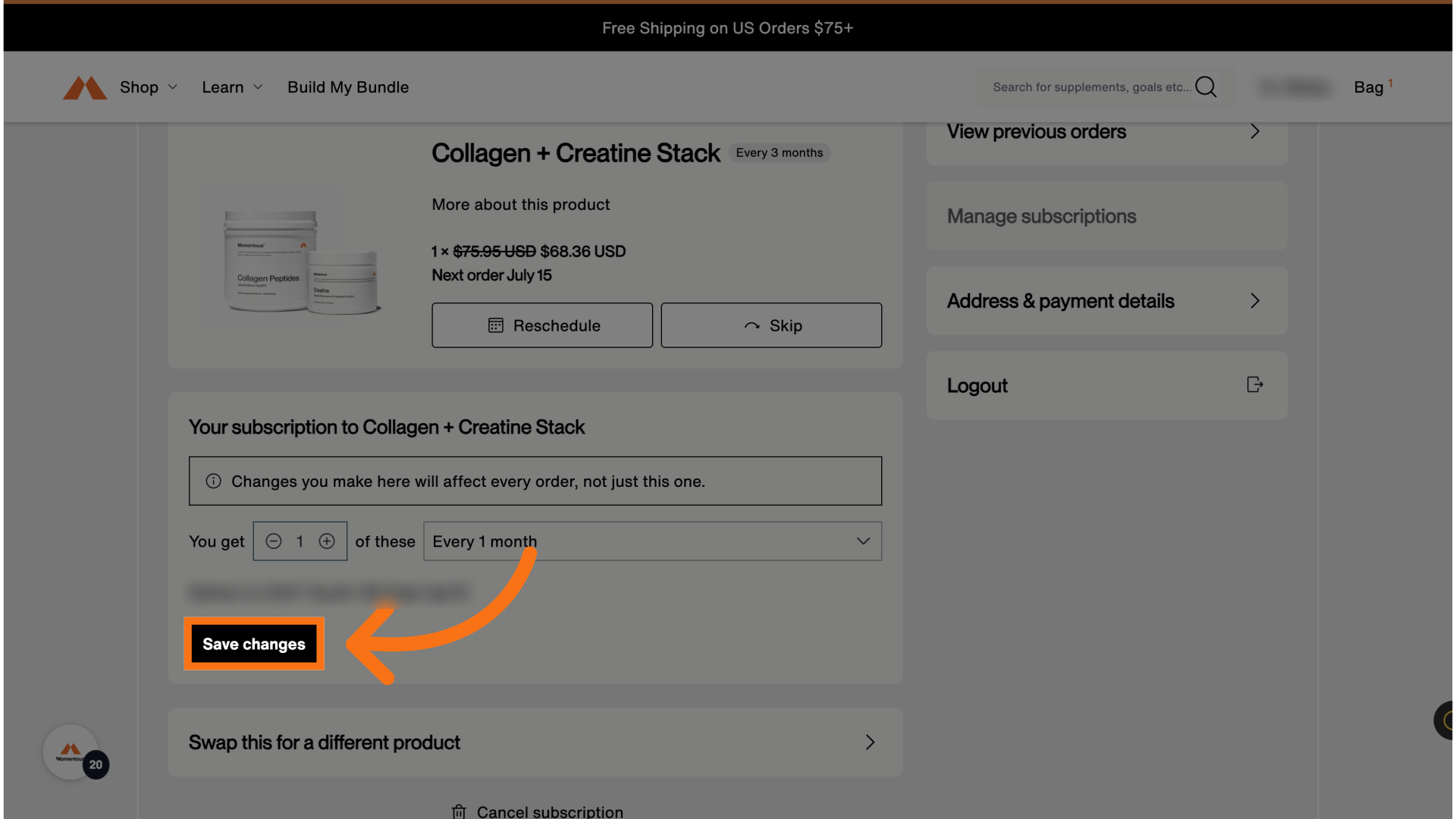 Click 'Save changes'