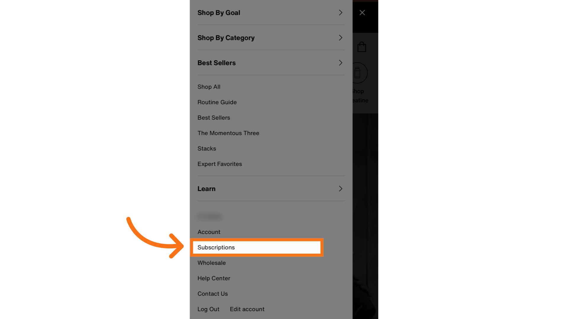 Select 'Subscriptions'