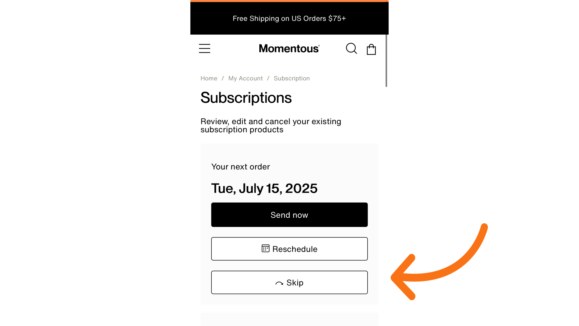 You can also select 'Send Now' or 'Skip'