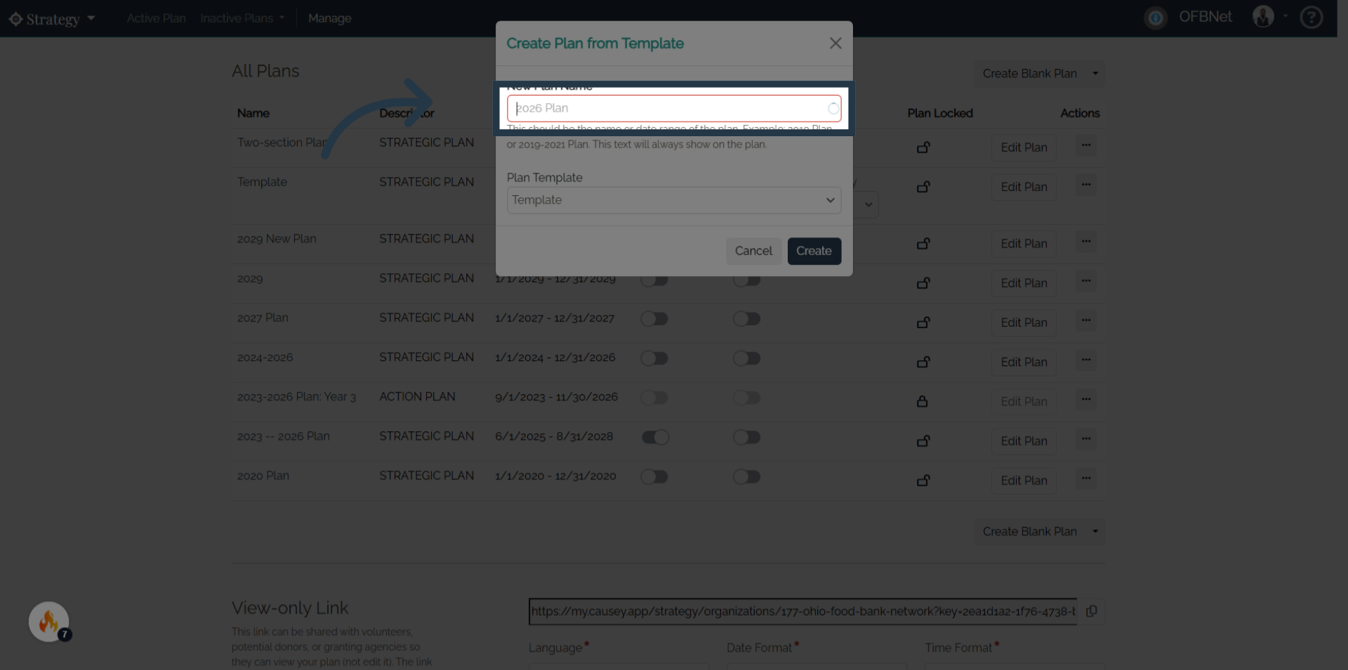 Click 'New Plan Name'