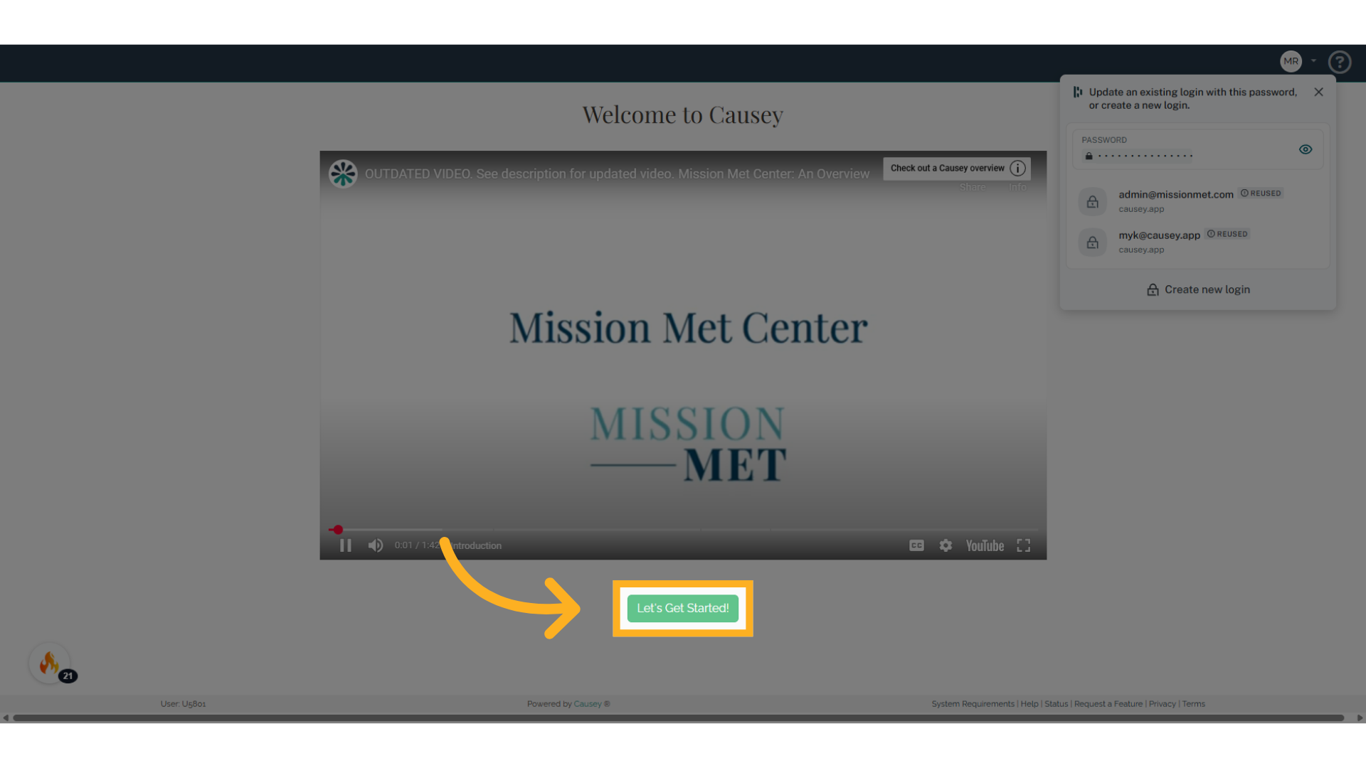 Click 'Let's Get Started!'