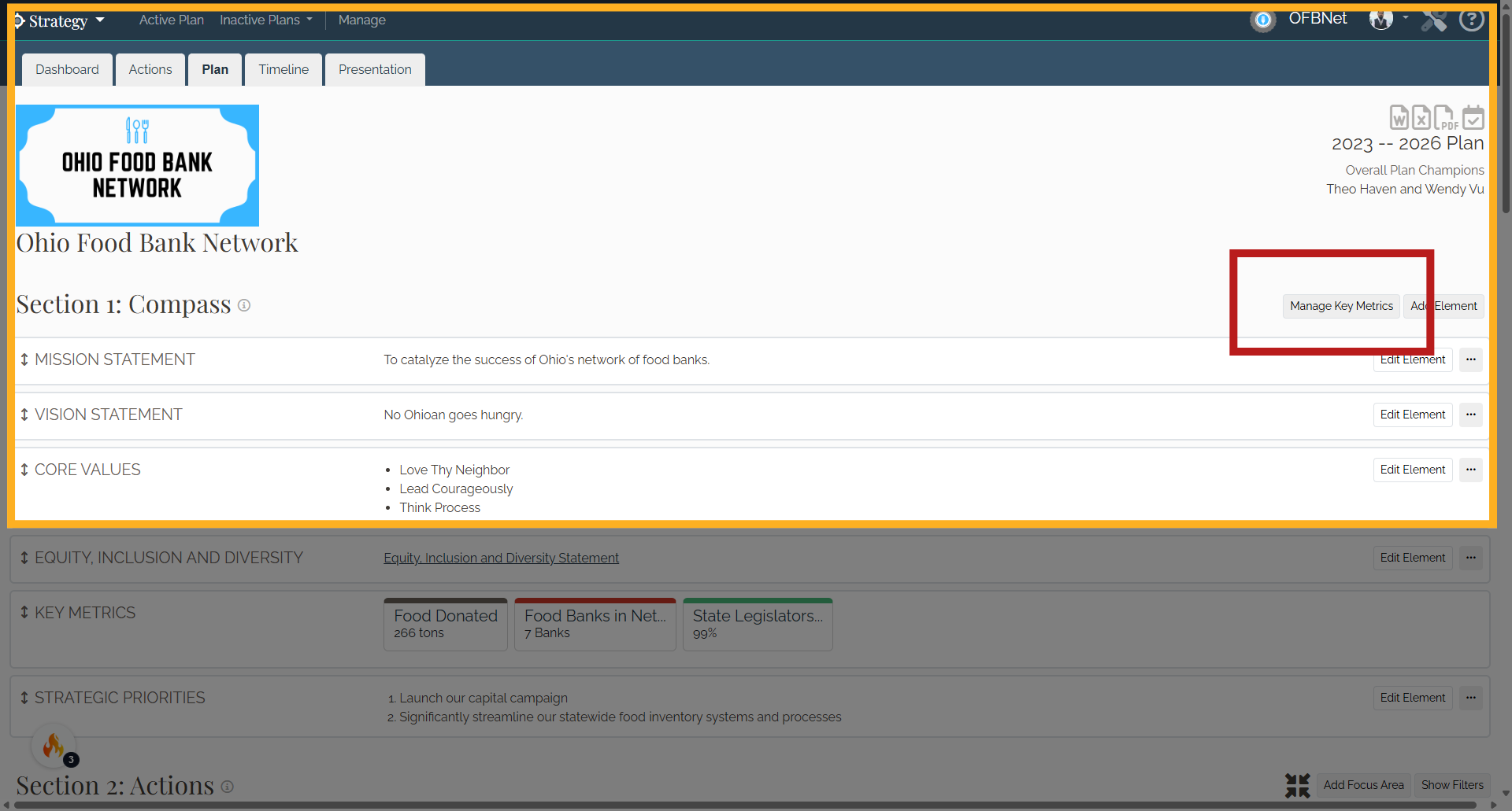 Adding a Key Metric from the Strategy App