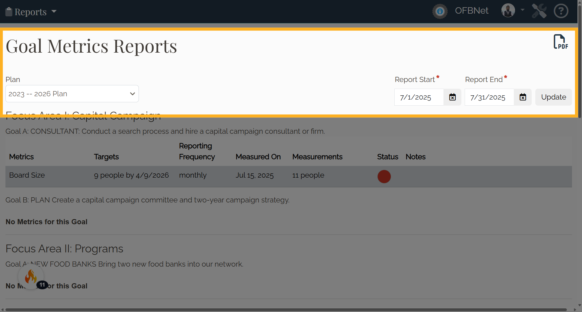 Modifying Report Date Ranges and Plans