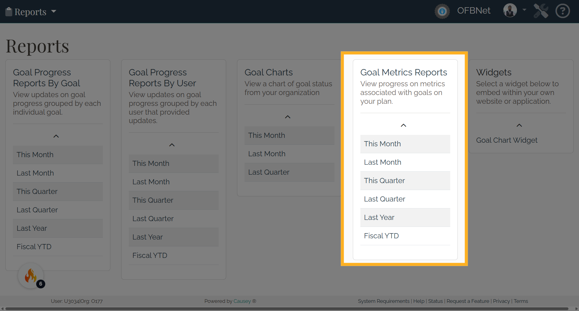 Goal Metric Reports