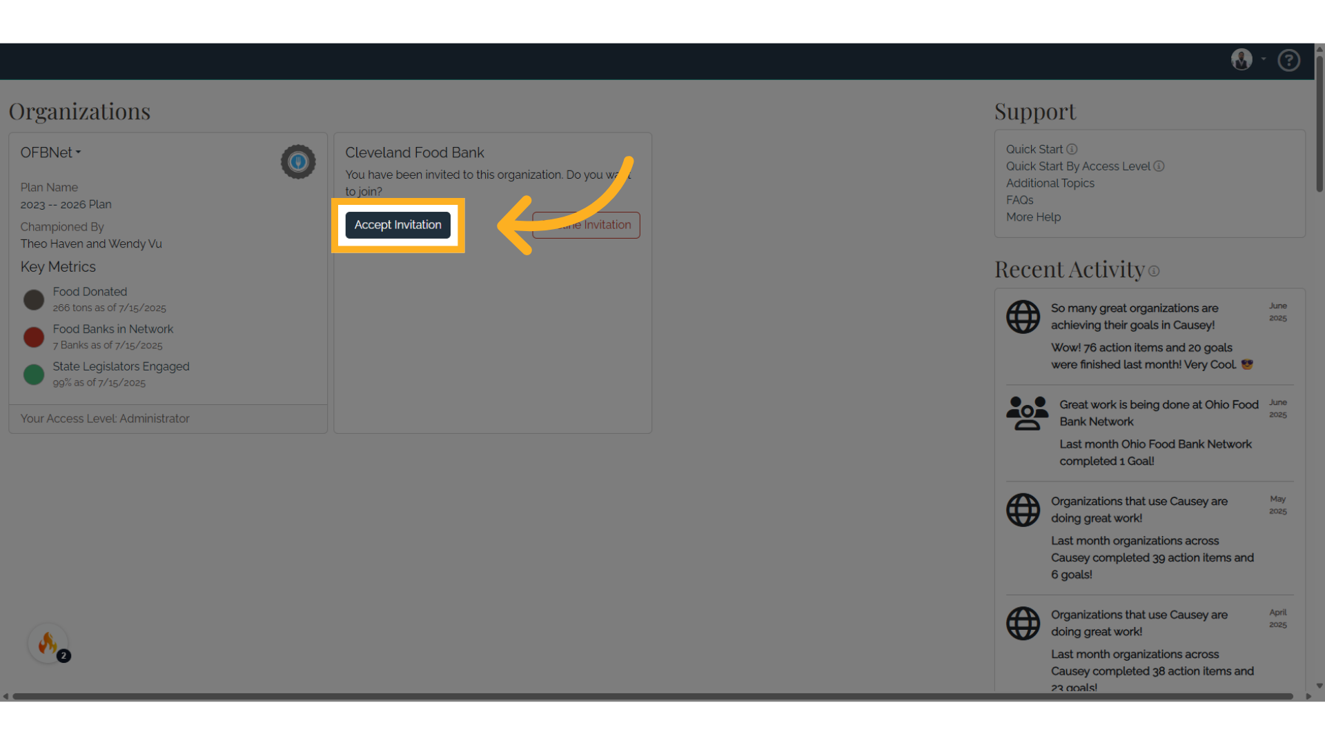 Click 'Accept Invitation'