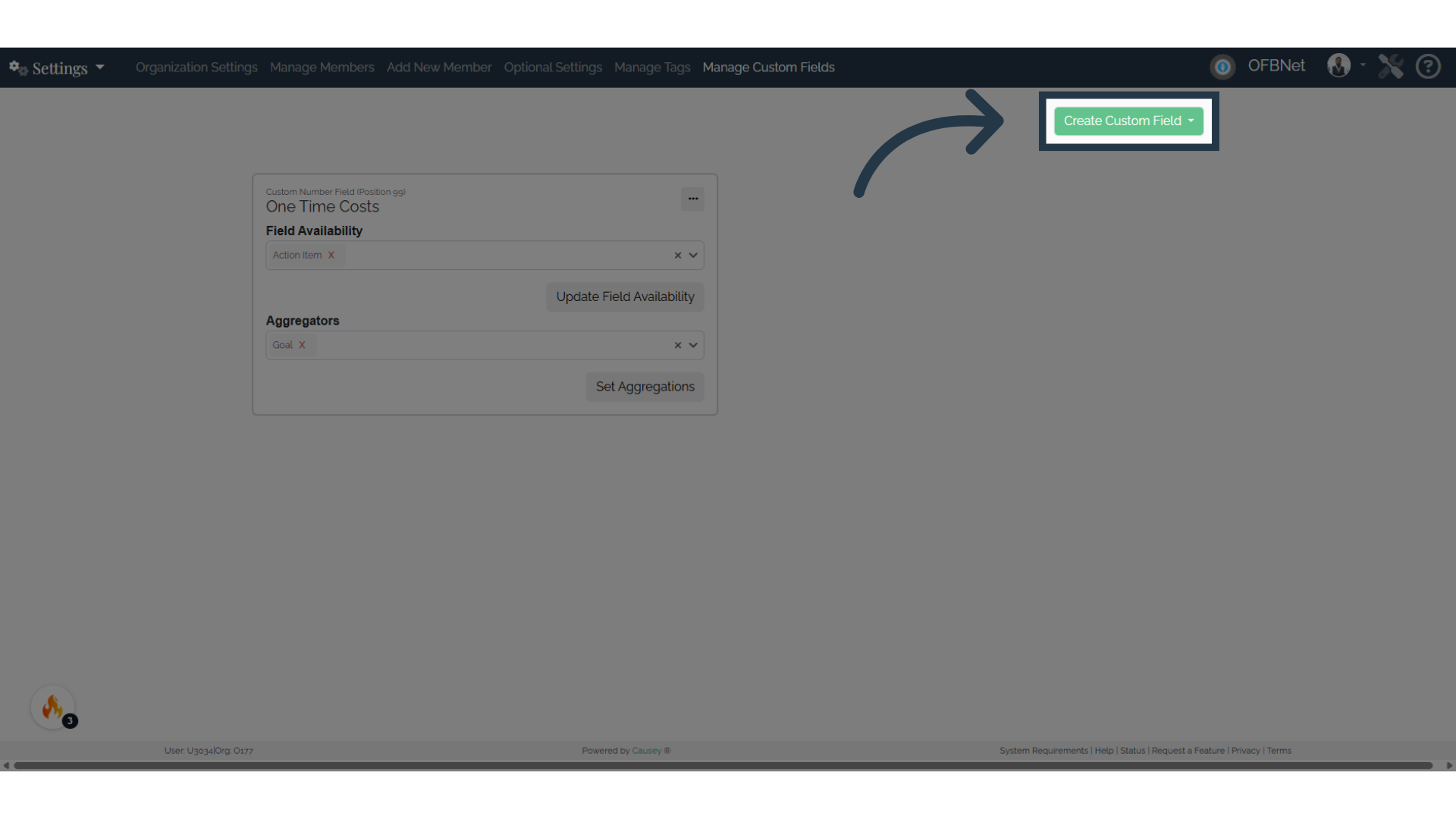 Click 'Create Custom Field'
