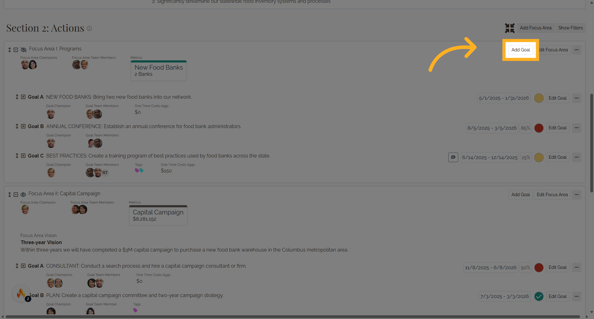 Click 'Add Goal'