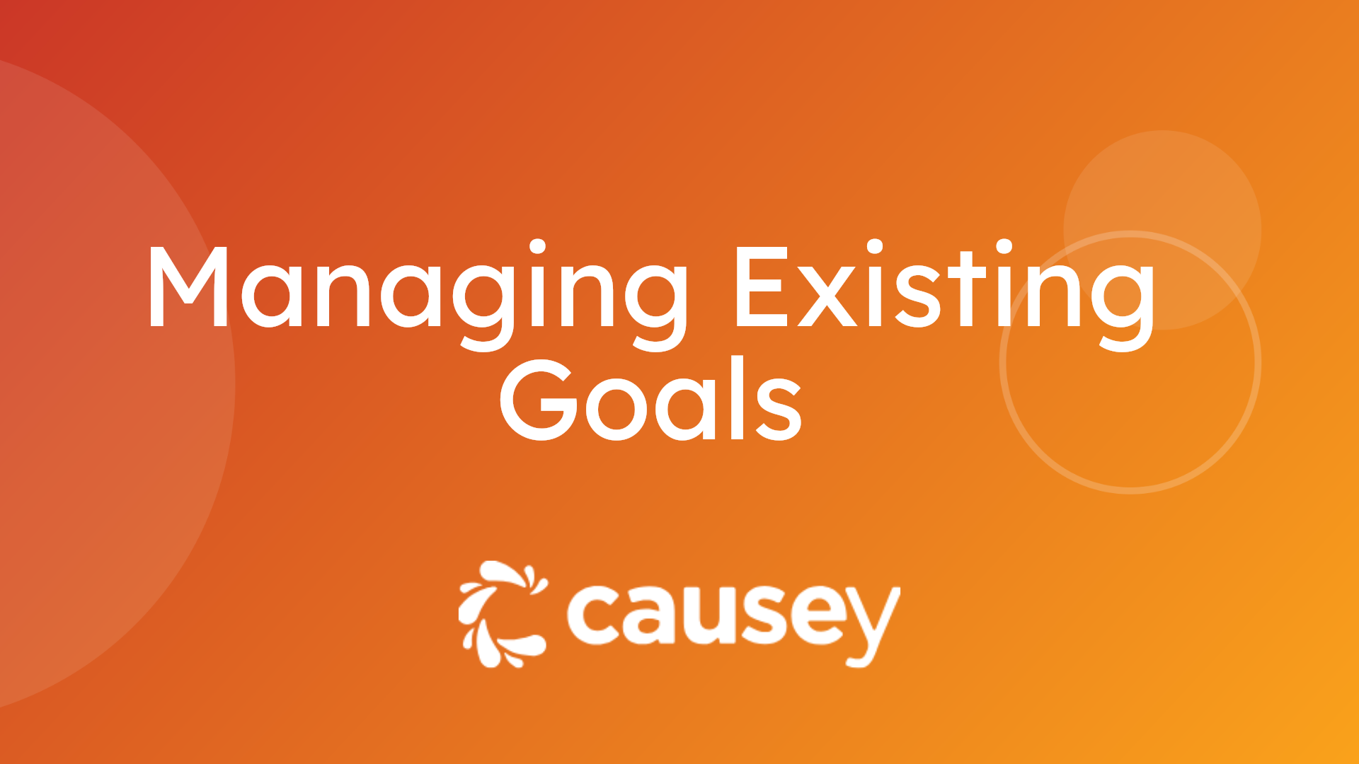 Managing Existing Goals